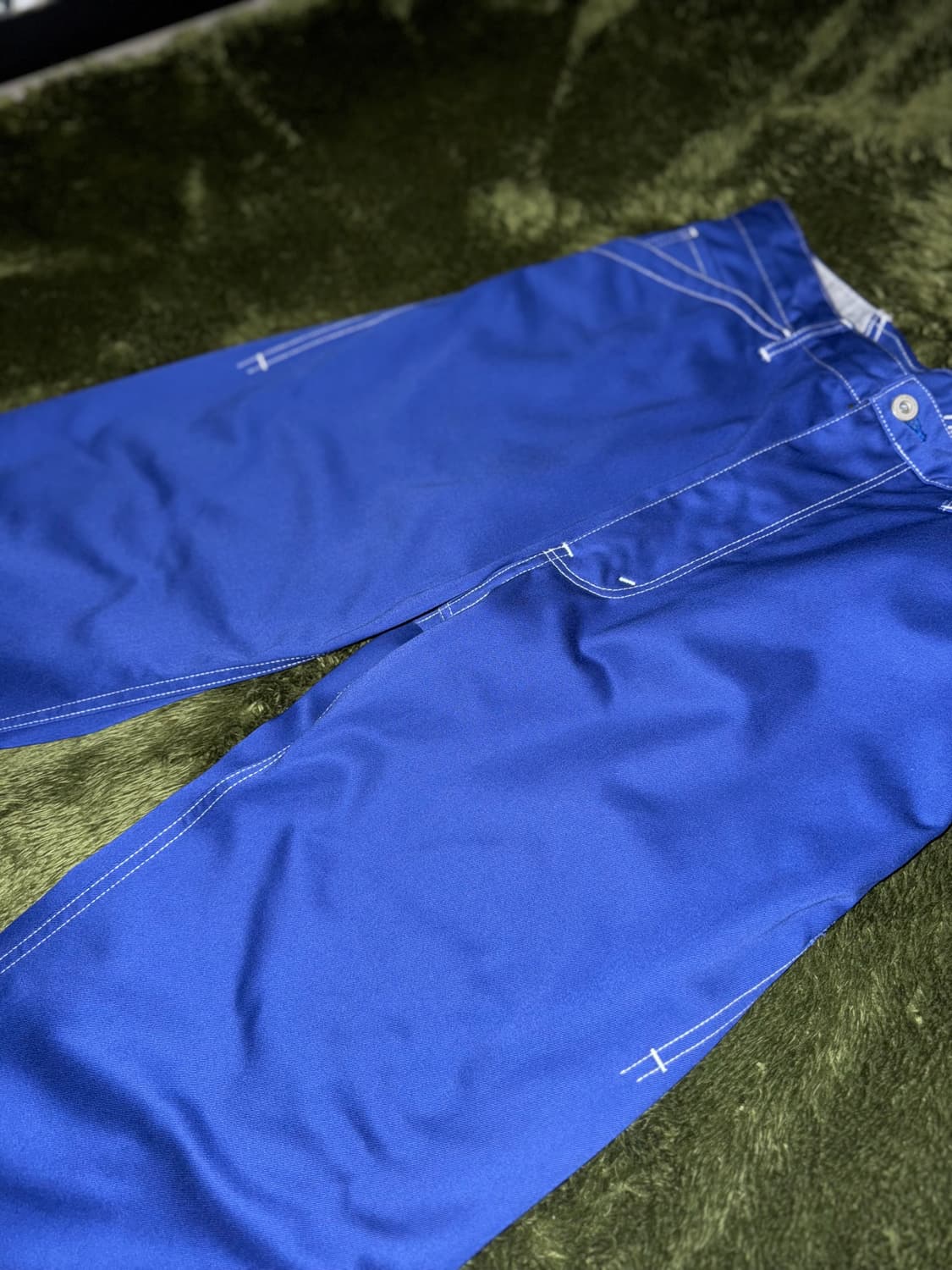 [M] 준야와타나베 꼼데가르송 19FW 신치백 디테일 코튼 팬츠 블루 상품이미지7