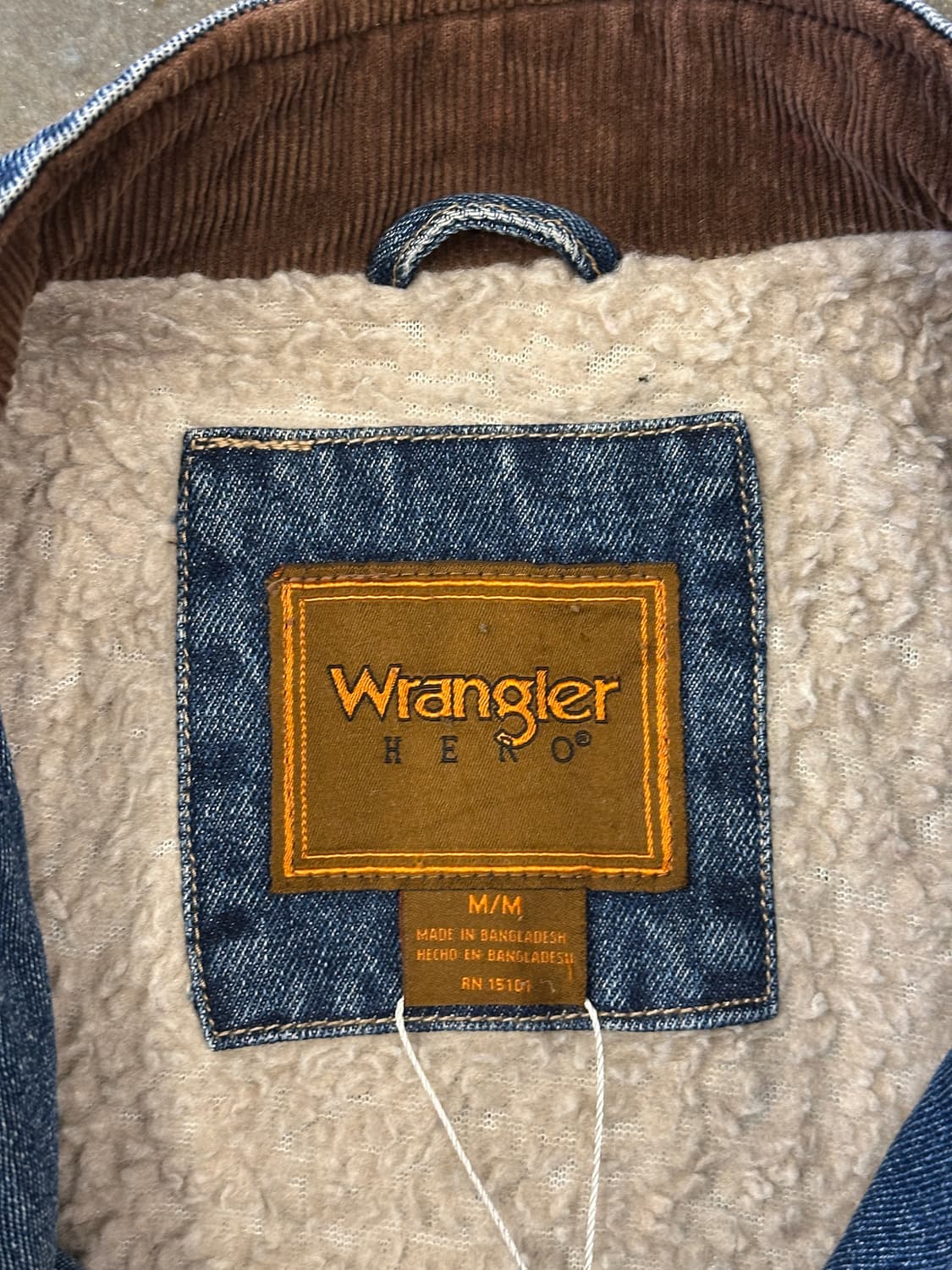 90s Wrangler Hero 랭글러 히어로 데님 쉐르파 베스트 상품이미지5