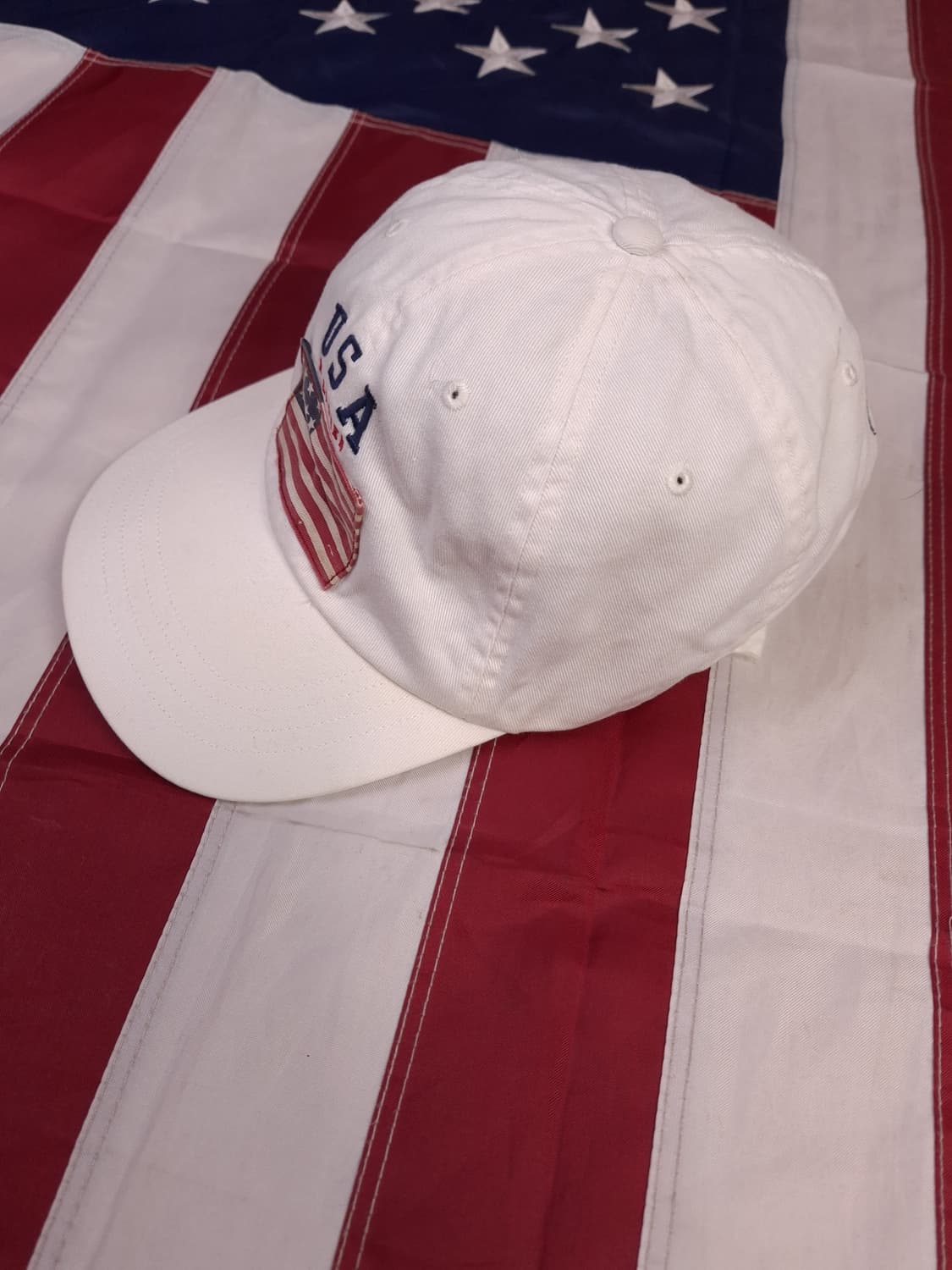 오리지날 90's 폴로 랄프로렌 성조기 화이트 볼캡 상품이미지3