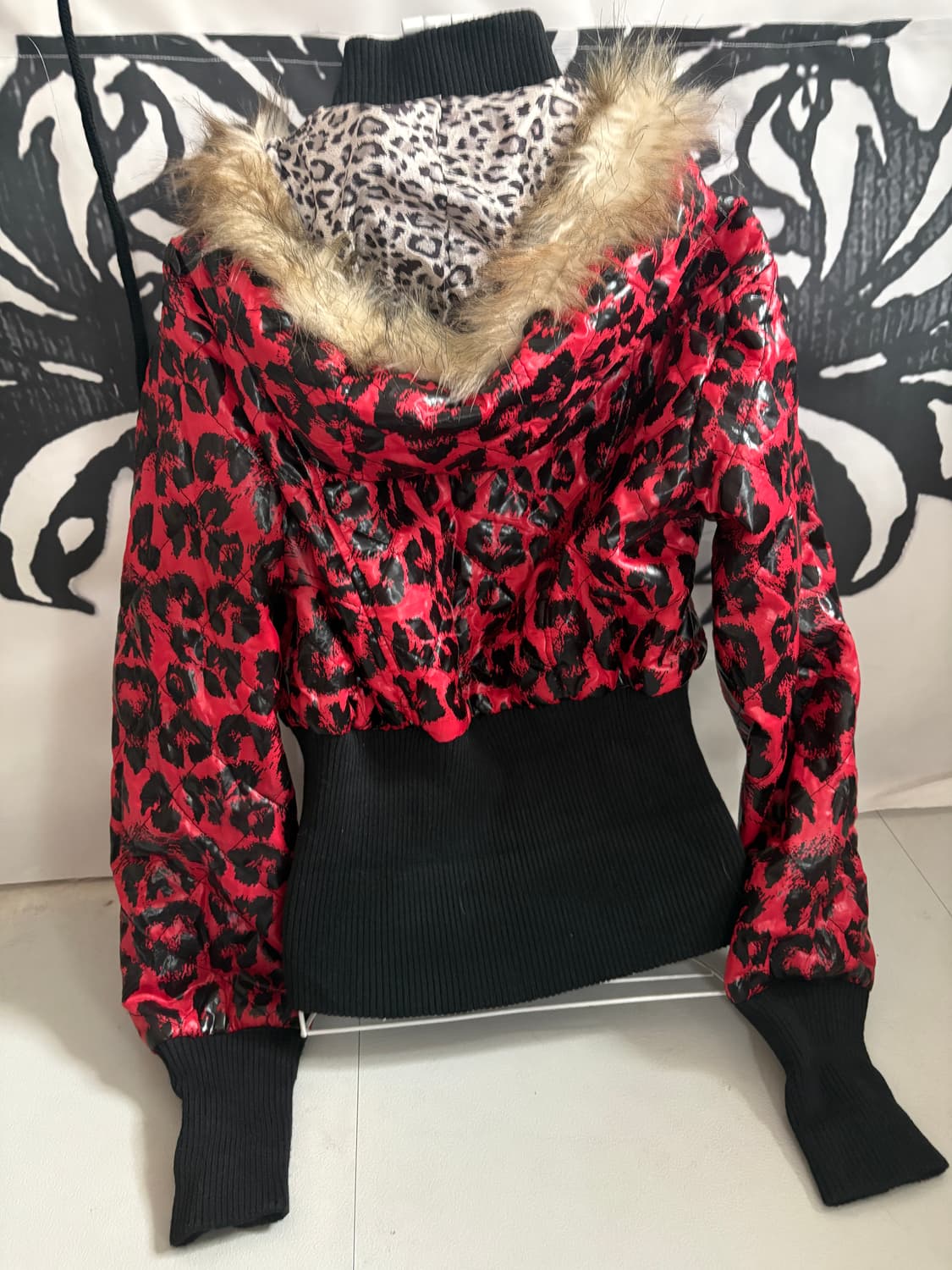 • Red Leopard Fur Quilting Zip-Up Jacket 상품이미지9