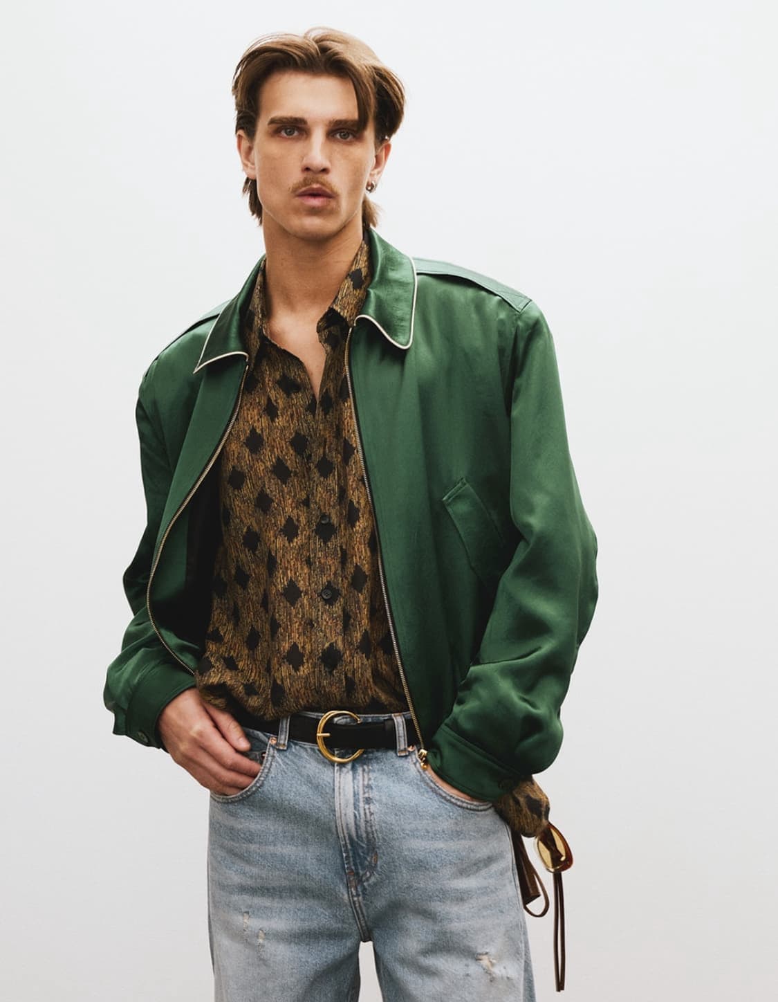 렉토 25ss 80s 플루이드 벤 자켓 빈티지 그린 상품이미지6