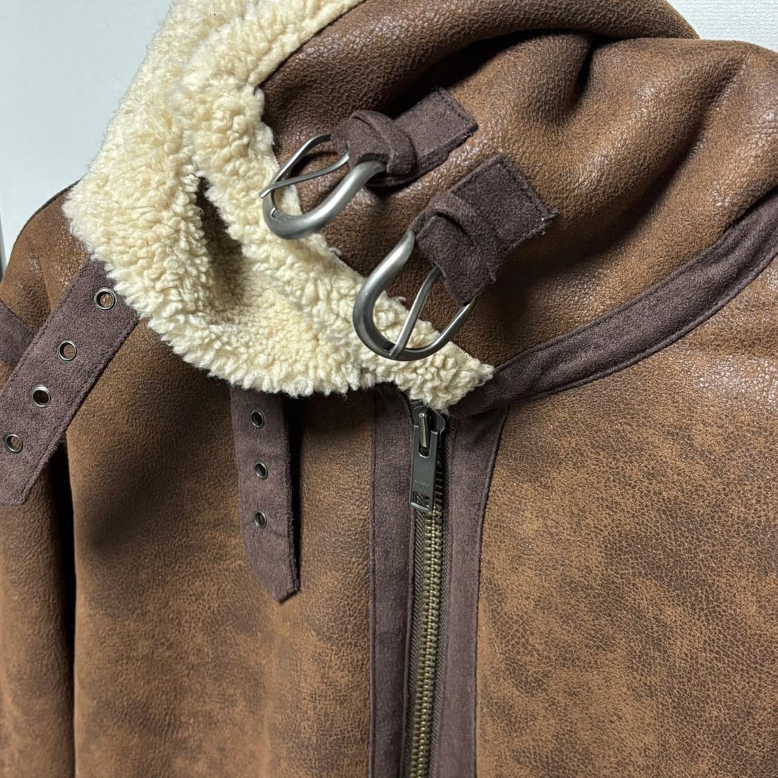 F) perverze 퍼버즈 후드 무스탕 상품이미지7