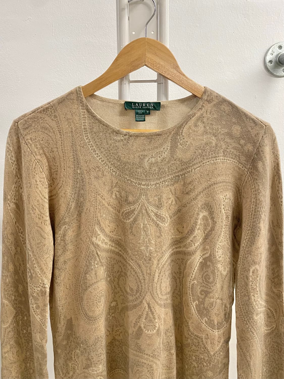 로렌 랄프로렌 페이즐리 캐시미어 실크 혼방 니트 티셔츠 상품이미지3