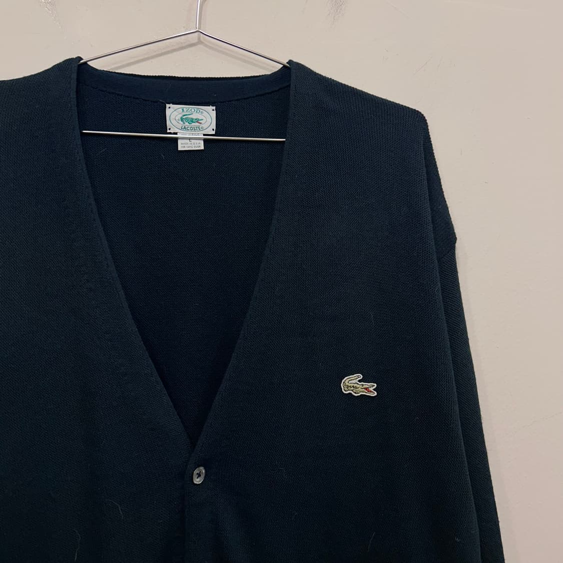 라코스테 IZOD 스몰로고 브이넥 오버핏 가디건 상품이미지1