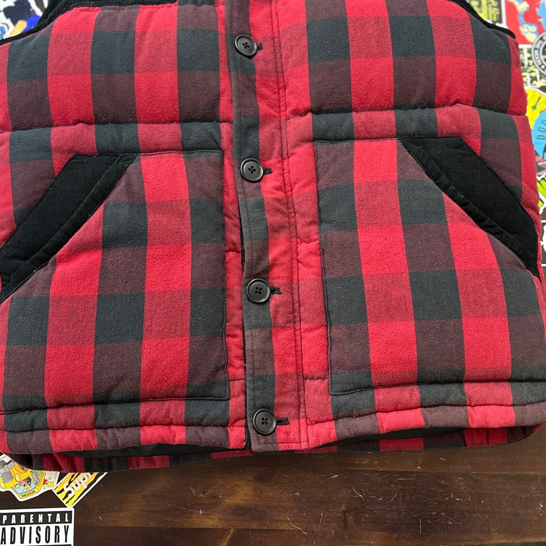 스투시 버팔로 체크 다운 베스트 M 상품이미지4