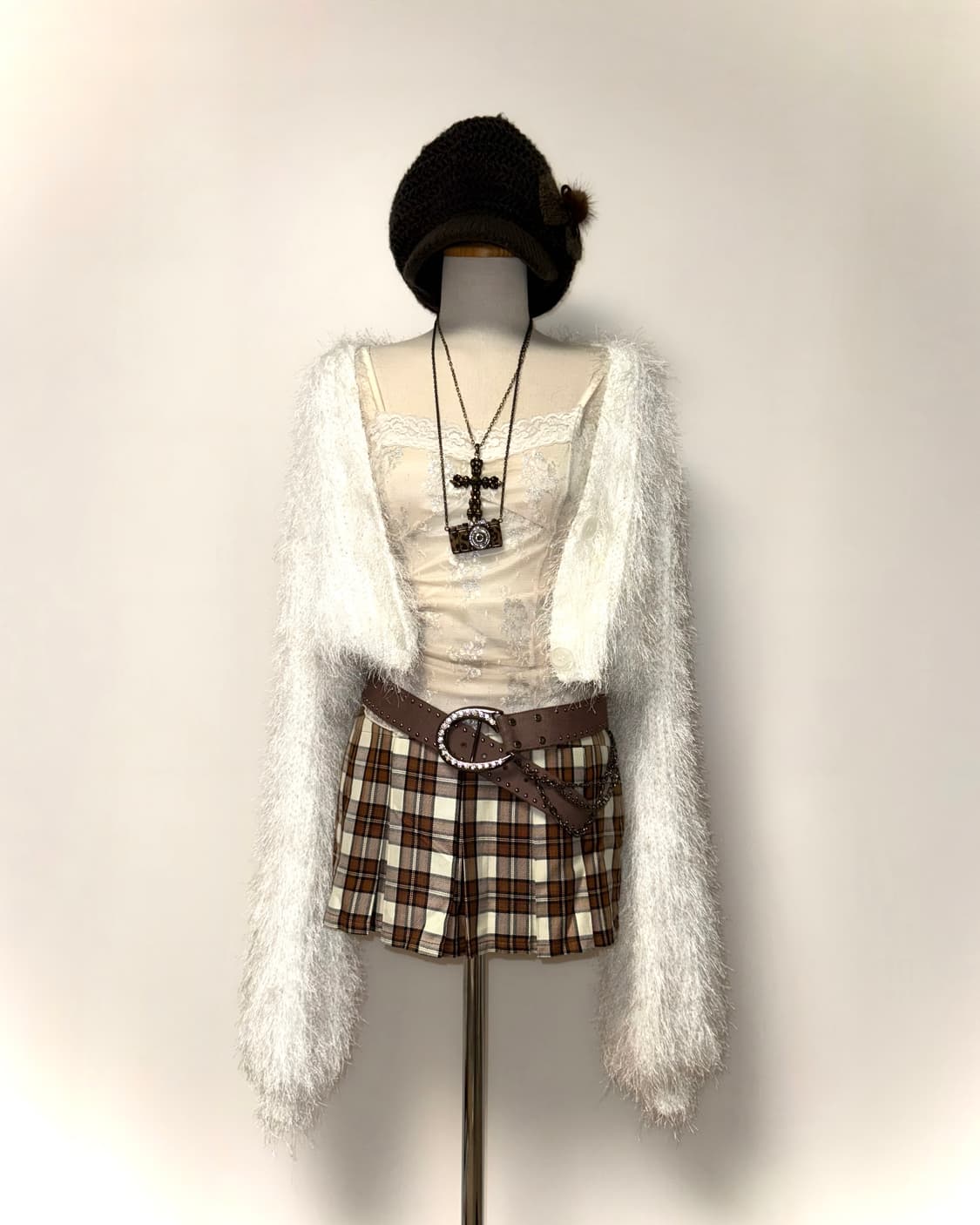 프레피 체크 스커트 상품이미지2