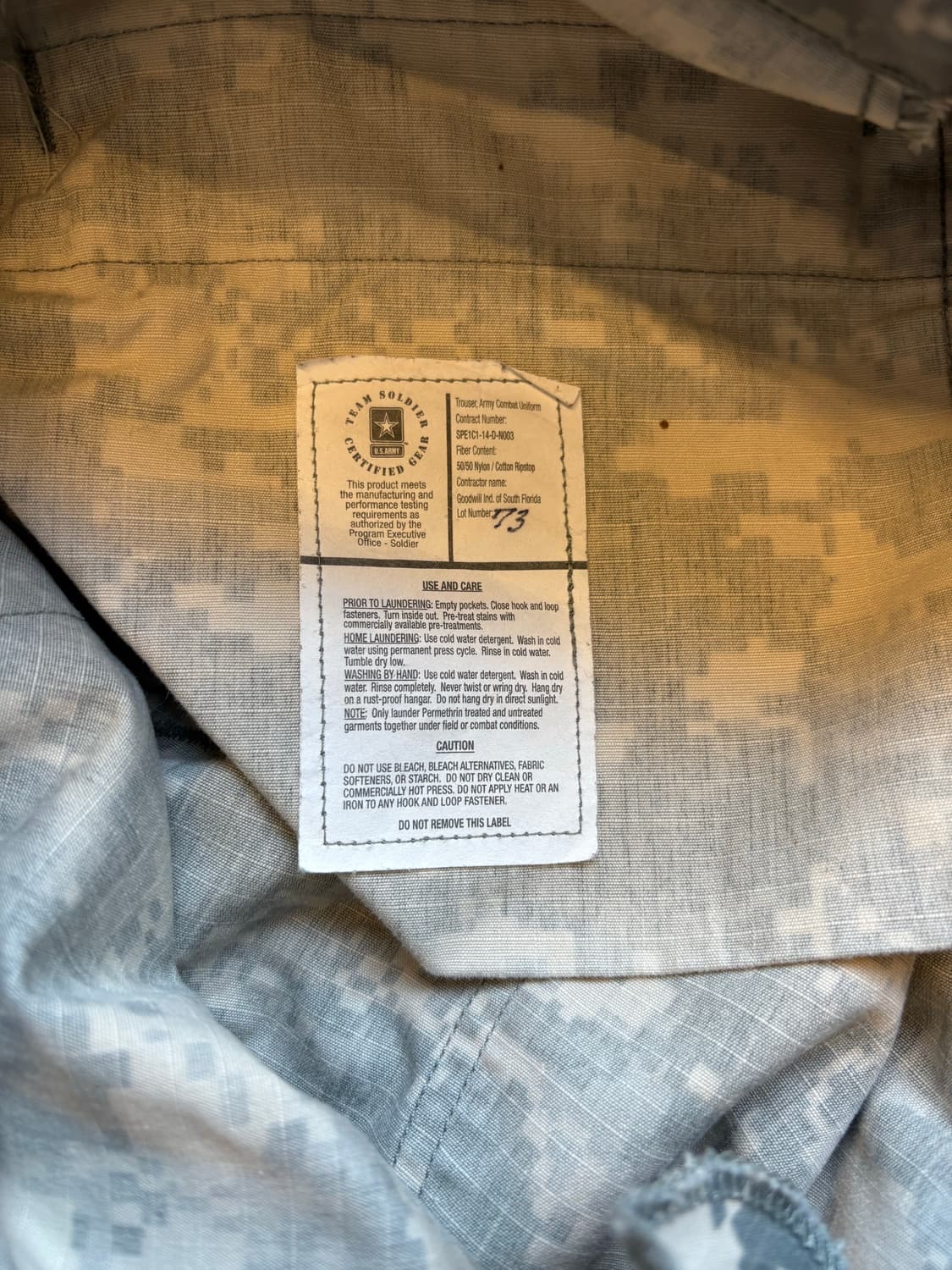 착샷O 미군 ACU 밀리터리 카고 팬츠 상품이미지7