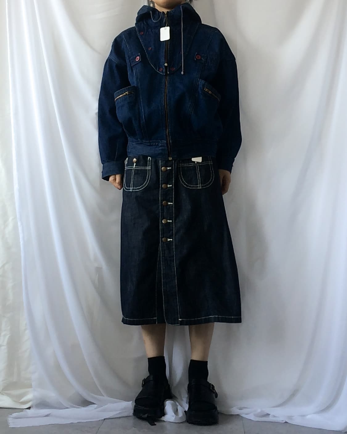 Over fit hood bomber denim jacket 상품이미지8