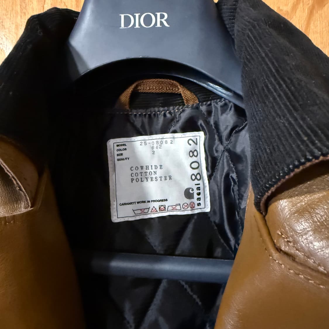 사카이 x 칼하트 2025 F/w 로고 가죽 자켓  상품이미지6