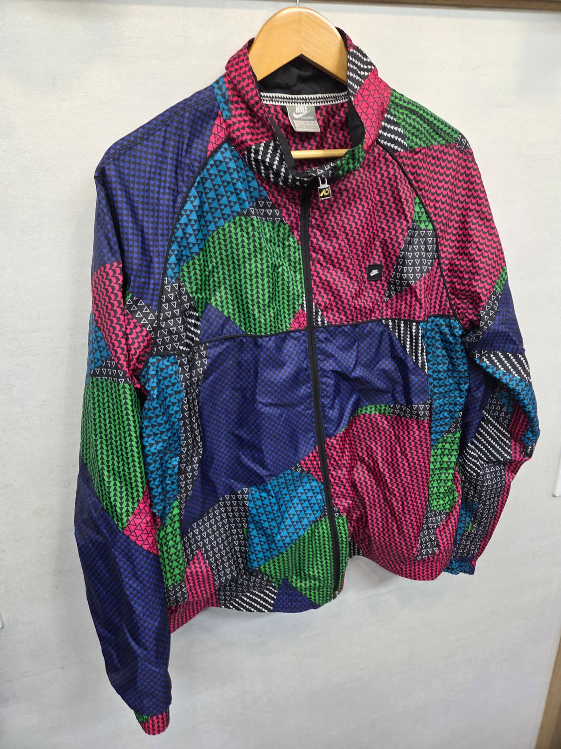 나이키 올드스쿨 빈티지 기하학 컬러블록 바람막이 자켓 M L 상품이미지5