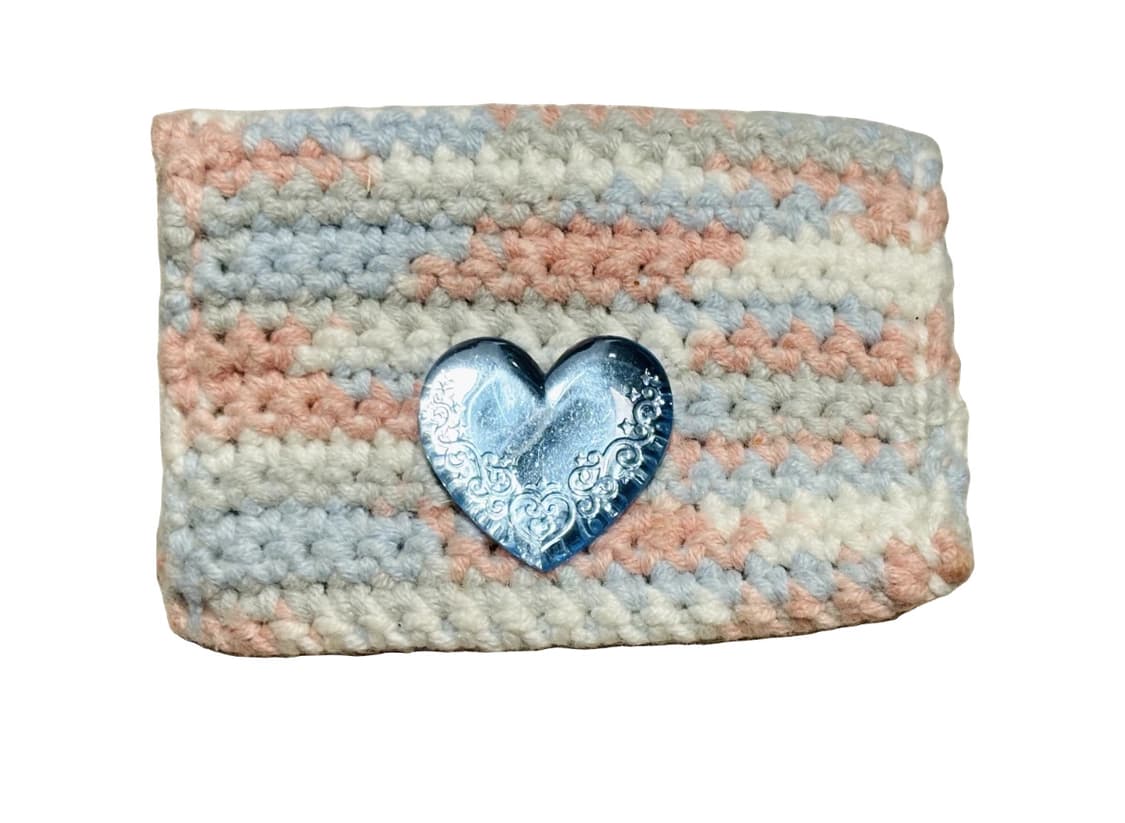 핸드메이드 하트 코바늘 뜨개 지갑 상품이미지1