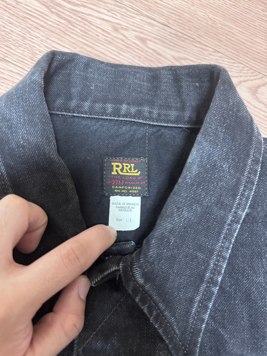 RRL 더블알엘 Lot.271 블랙 트러커 자켓 L 멕시코산 상품이미지3