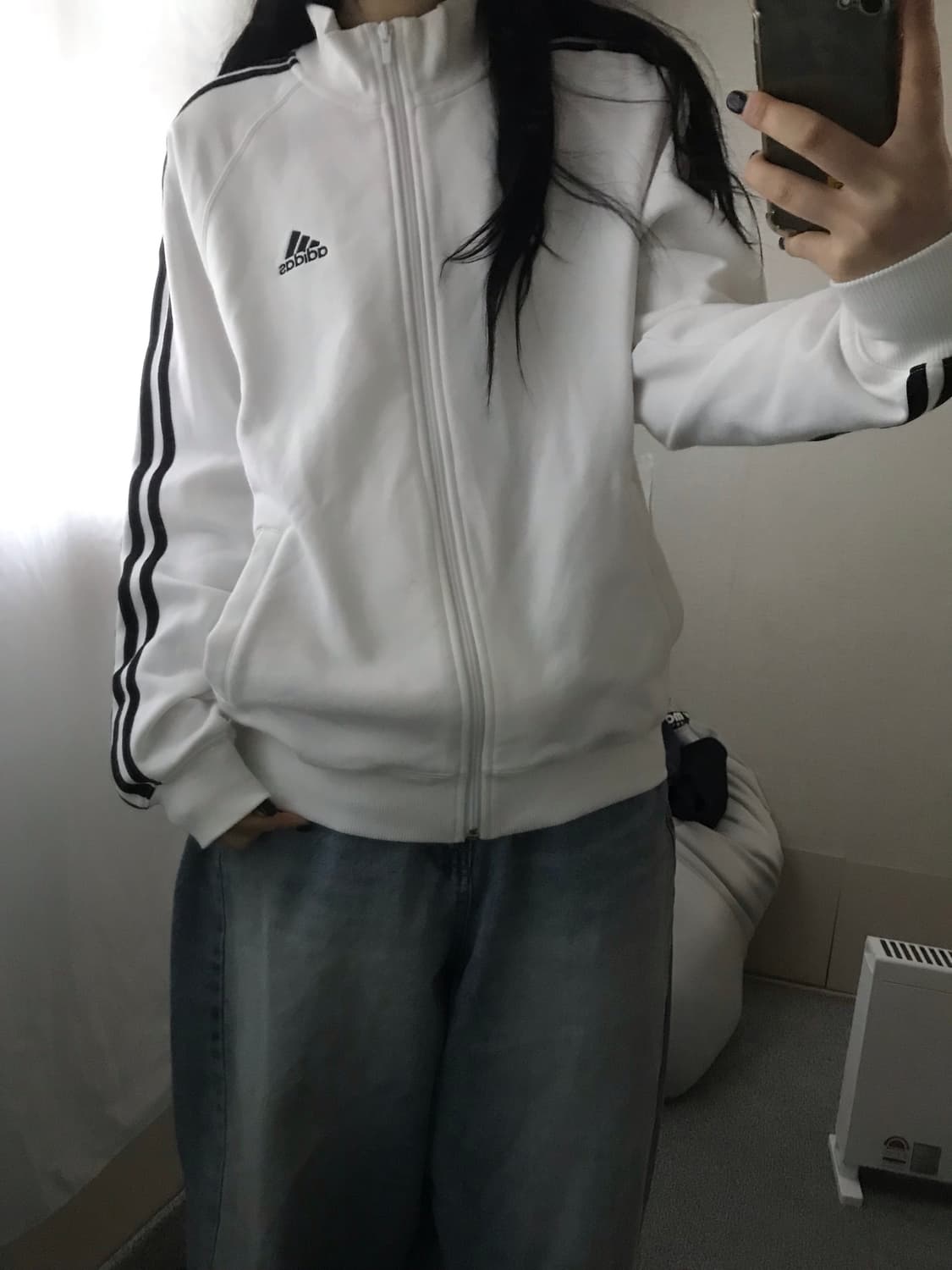 아디다스 흰검 면집업 상품이미지3