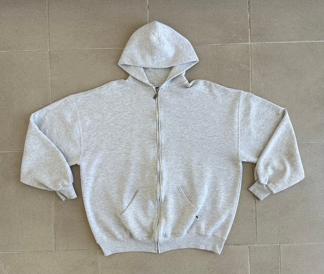 90s 빈티지 러셀 후드집업 그레이 XXL USA 상품이미지1