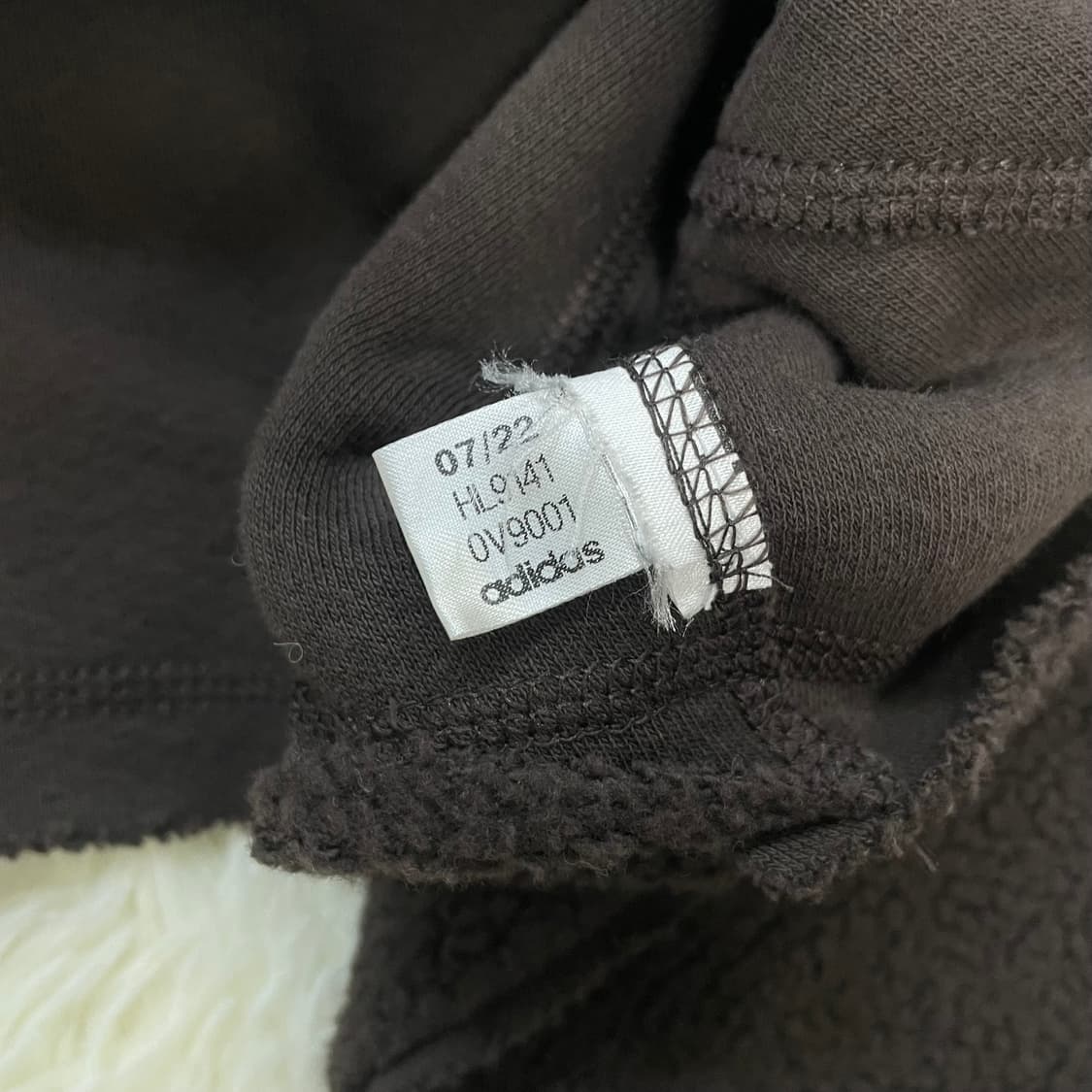 아디다스 트레포일 로고 크롭 후드집업 브라운 상품이미지5