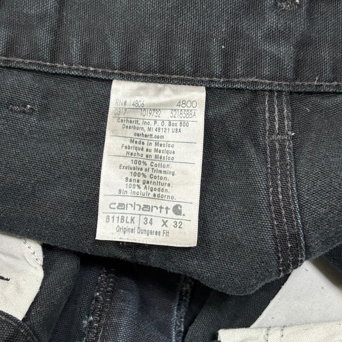 빈티지 칼하트 B11 BLK 싱글니 카펜터 팬츠 상품이미지7