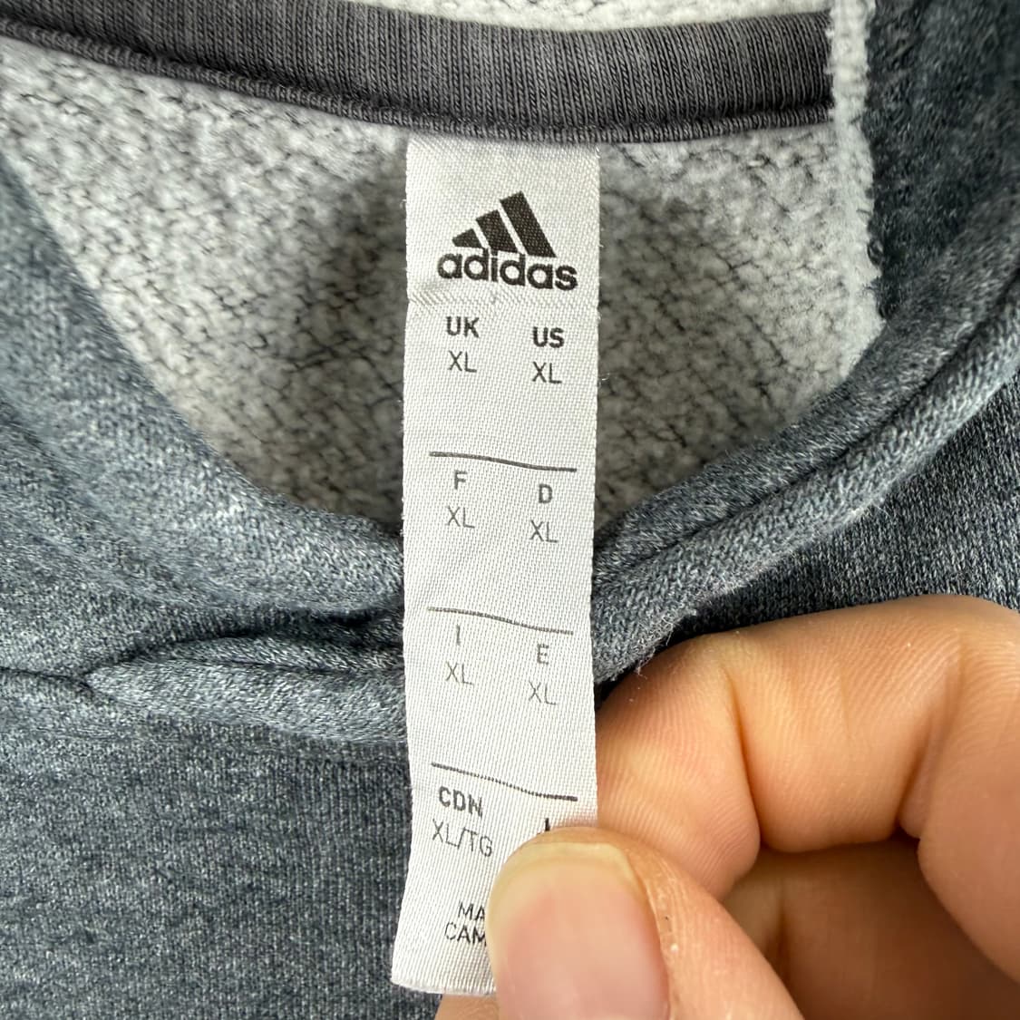 (XL) 아디다스 자수로고 후드 티 차콜 상품이미지3