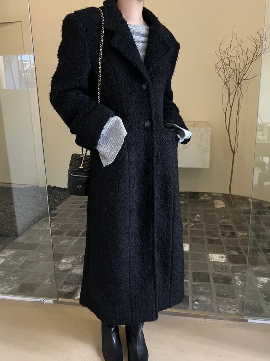 싱글 클래식 울 60 코트 상품이미지4