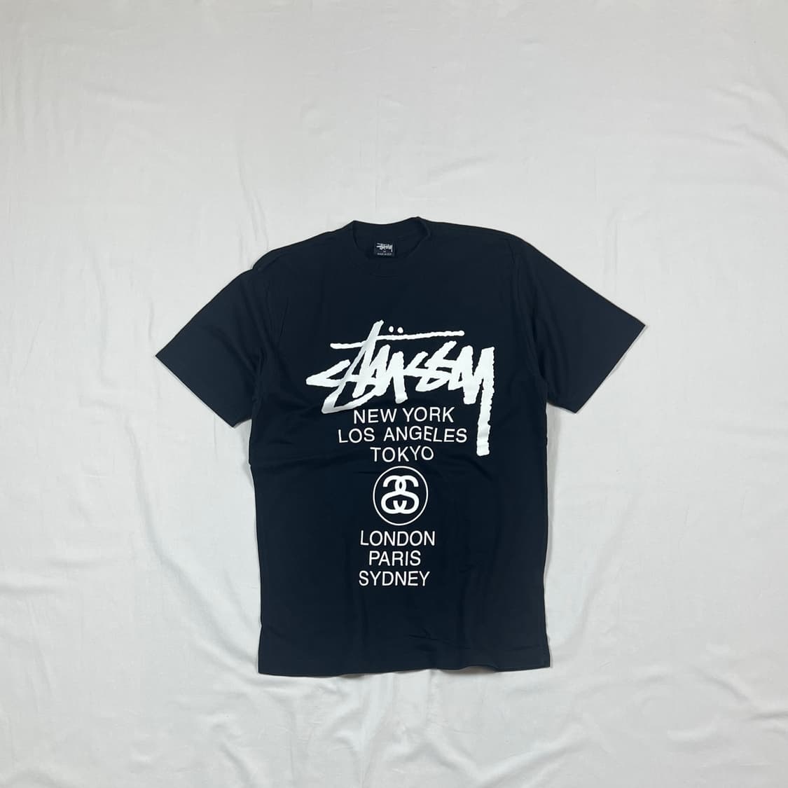 90‘s 스투시 stussy 월드투어 프린트 반팔티 상품이미지1