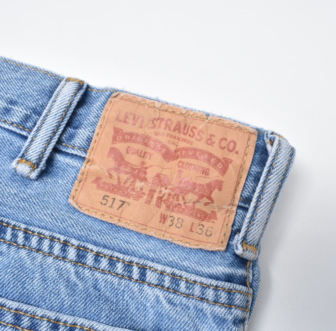 00S 빈티지 리바이스 517 청바지 플레어진 굿페이드 데님팬츠N0030 상품이미지5