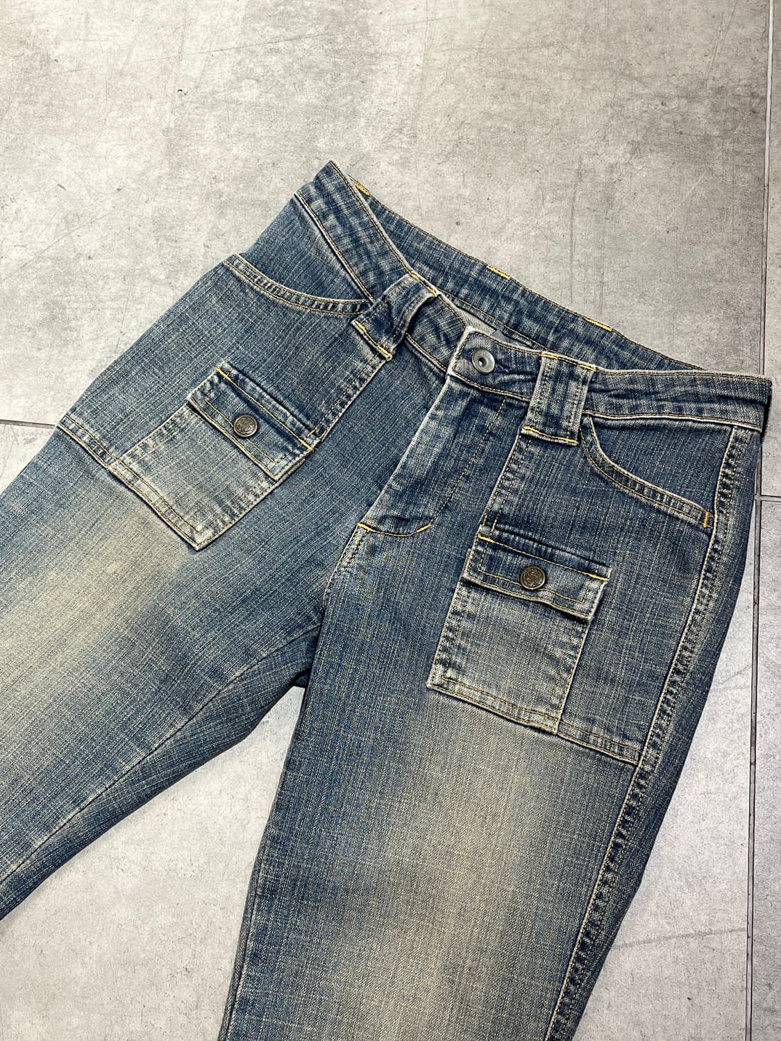 일본 빈티지 미니 카고 포켓 부츠컷 데님 팬츠 상품이미지5