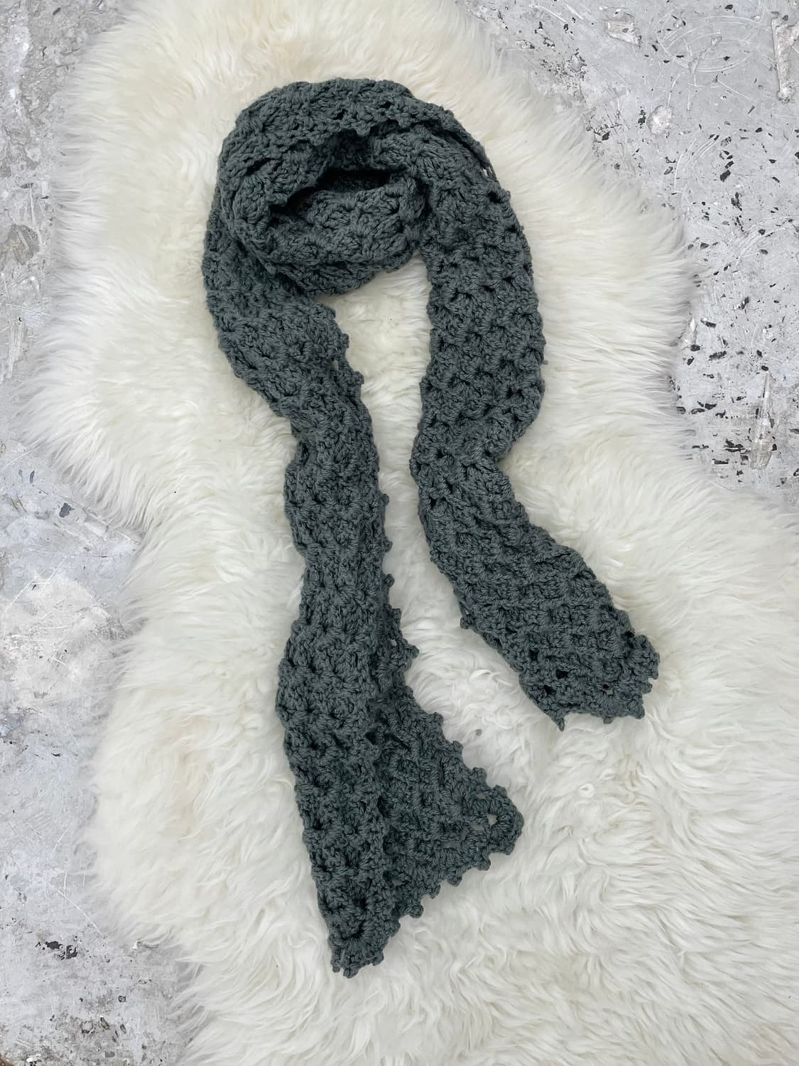 차콜 니트 짜임 머플러  상품이미지4