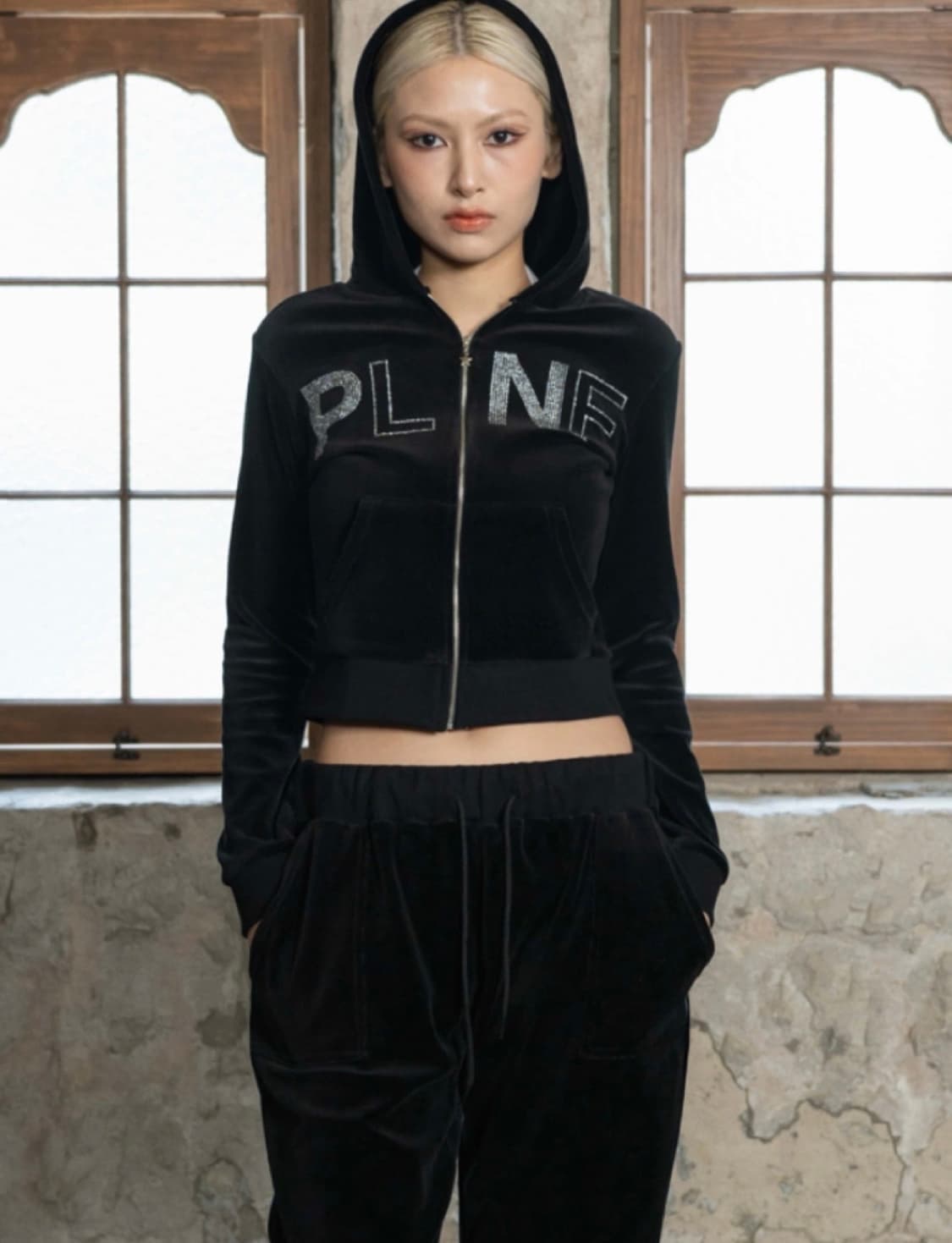 플리즈노팔로우 벨벳 셋업 상품이미지2