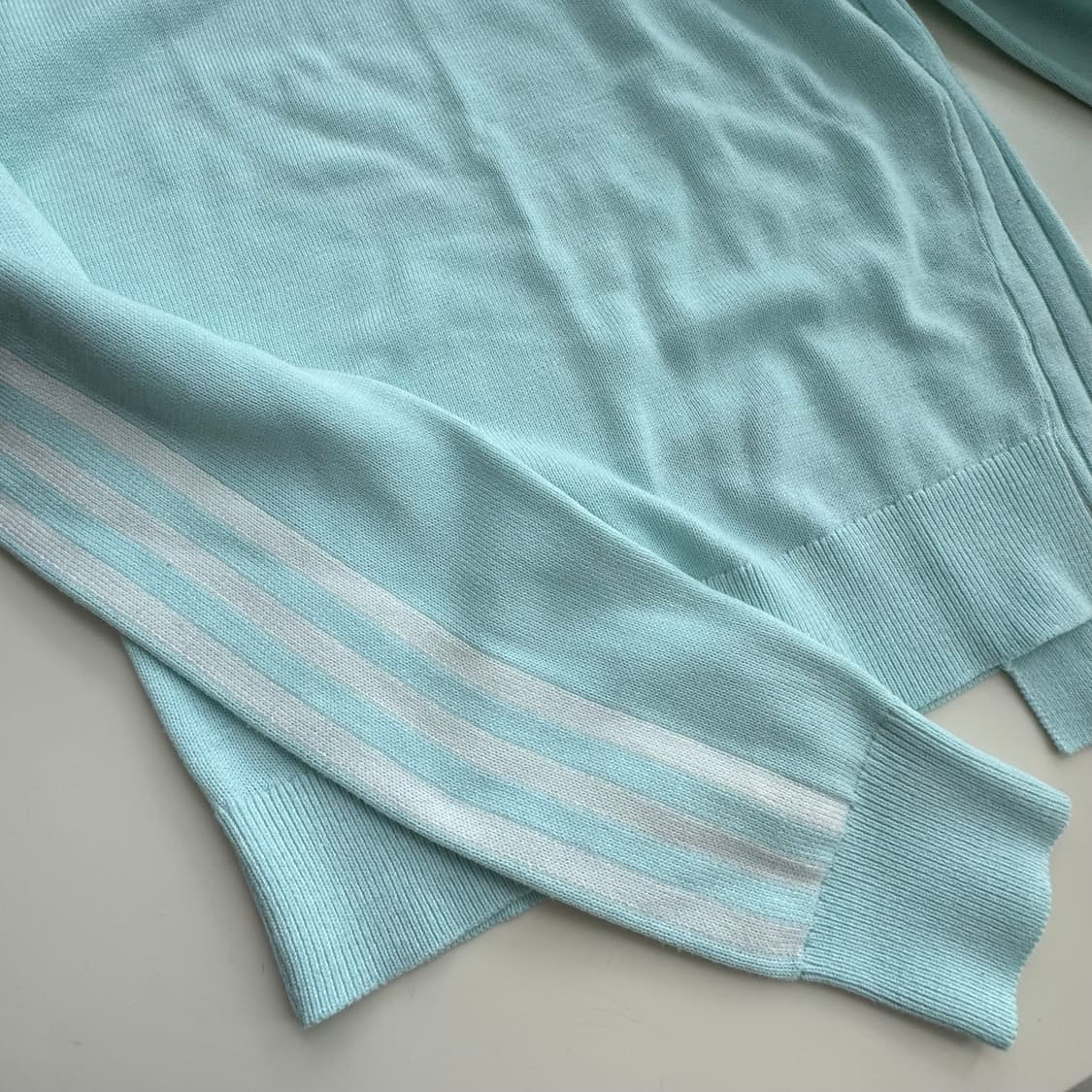 아디다스 민트 삼선 니트 티셔츠 XS 상품이미지9