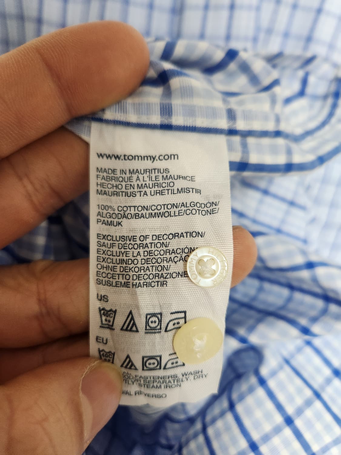 타미힐피거Tommy 체크 코튼 셔츠 M - S184 상품이미지8