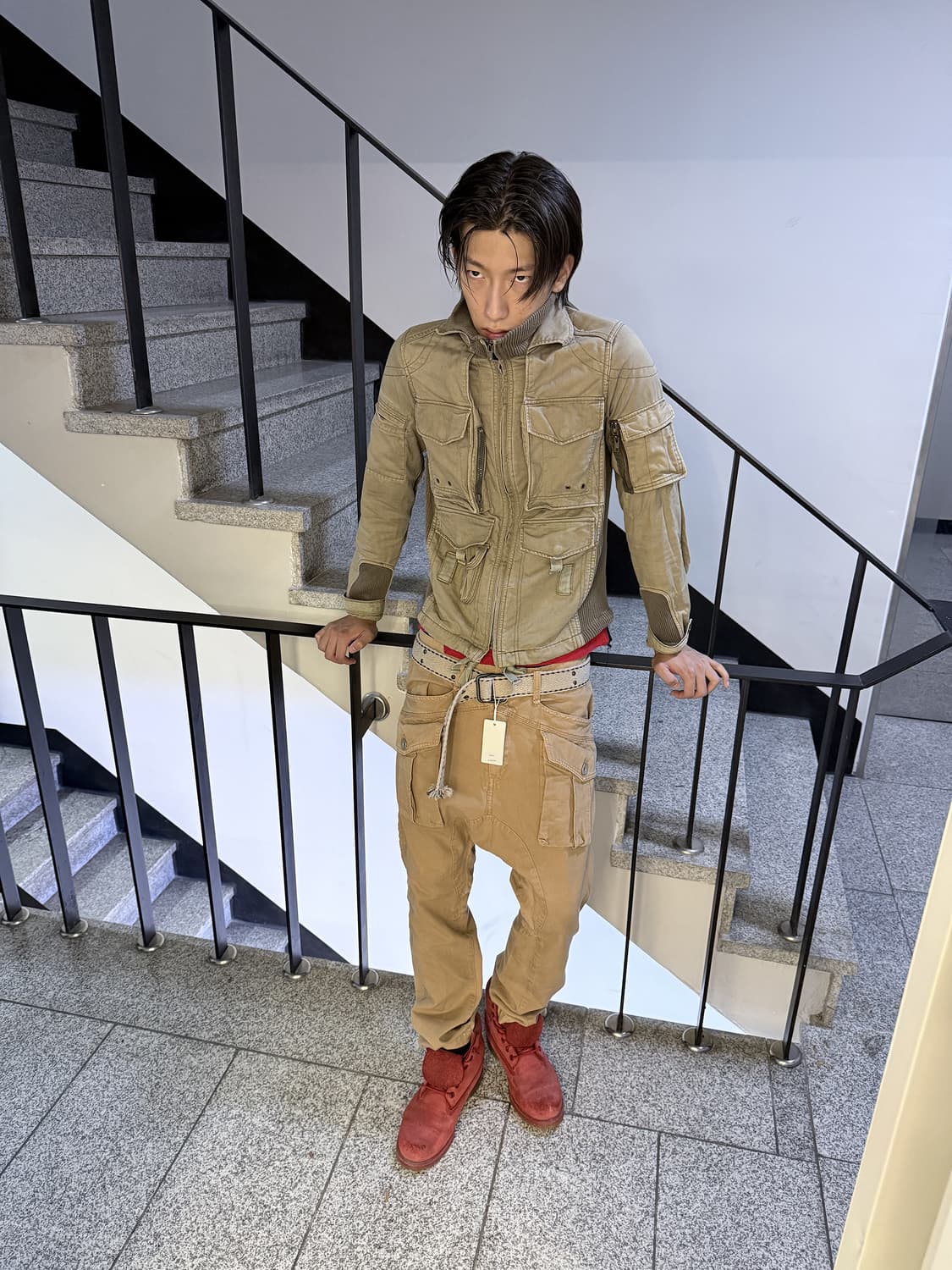 knit trim cargo jacket 상품이미지1