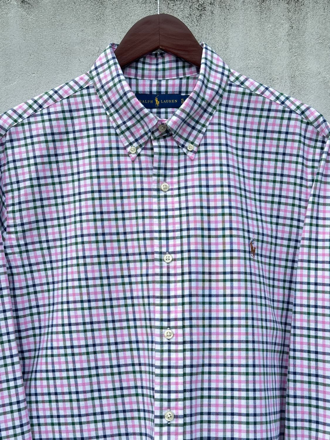[2XL] 폴로 랄프로렌 핑크 그린퍼플 체크 옥스포드 셔츠 상품이미지2