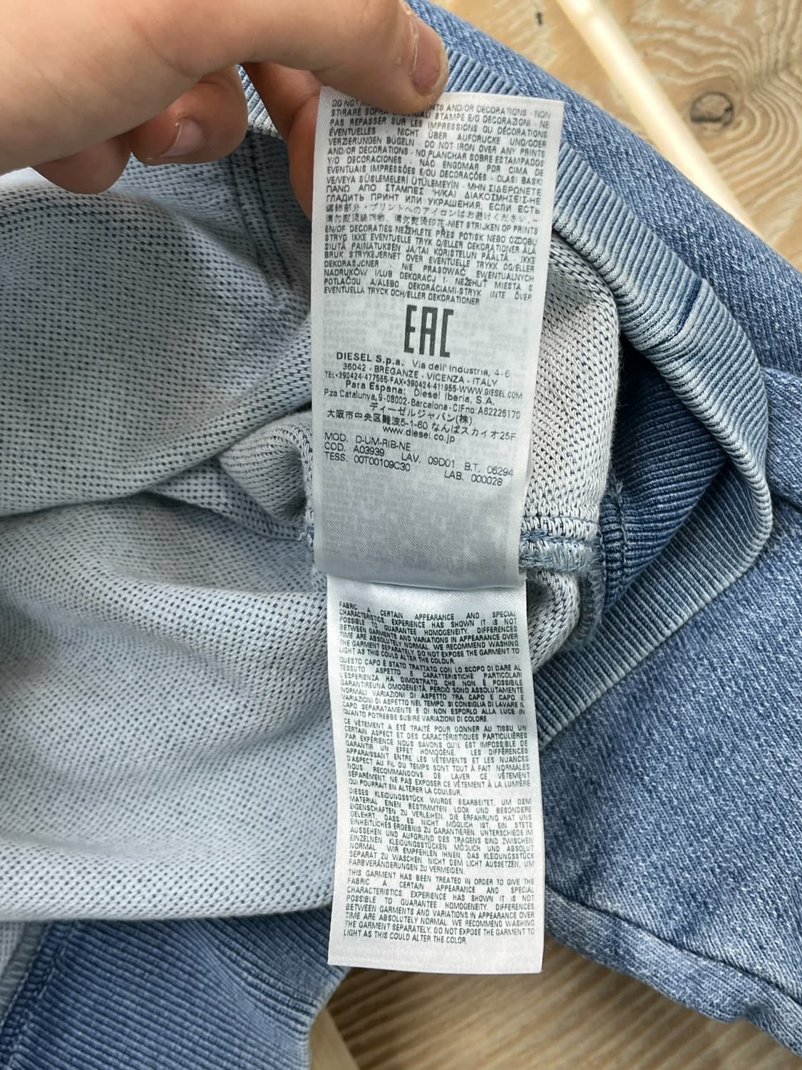 디젤 D-UM-RIB 트랙 데님 후드티 상품이미지8