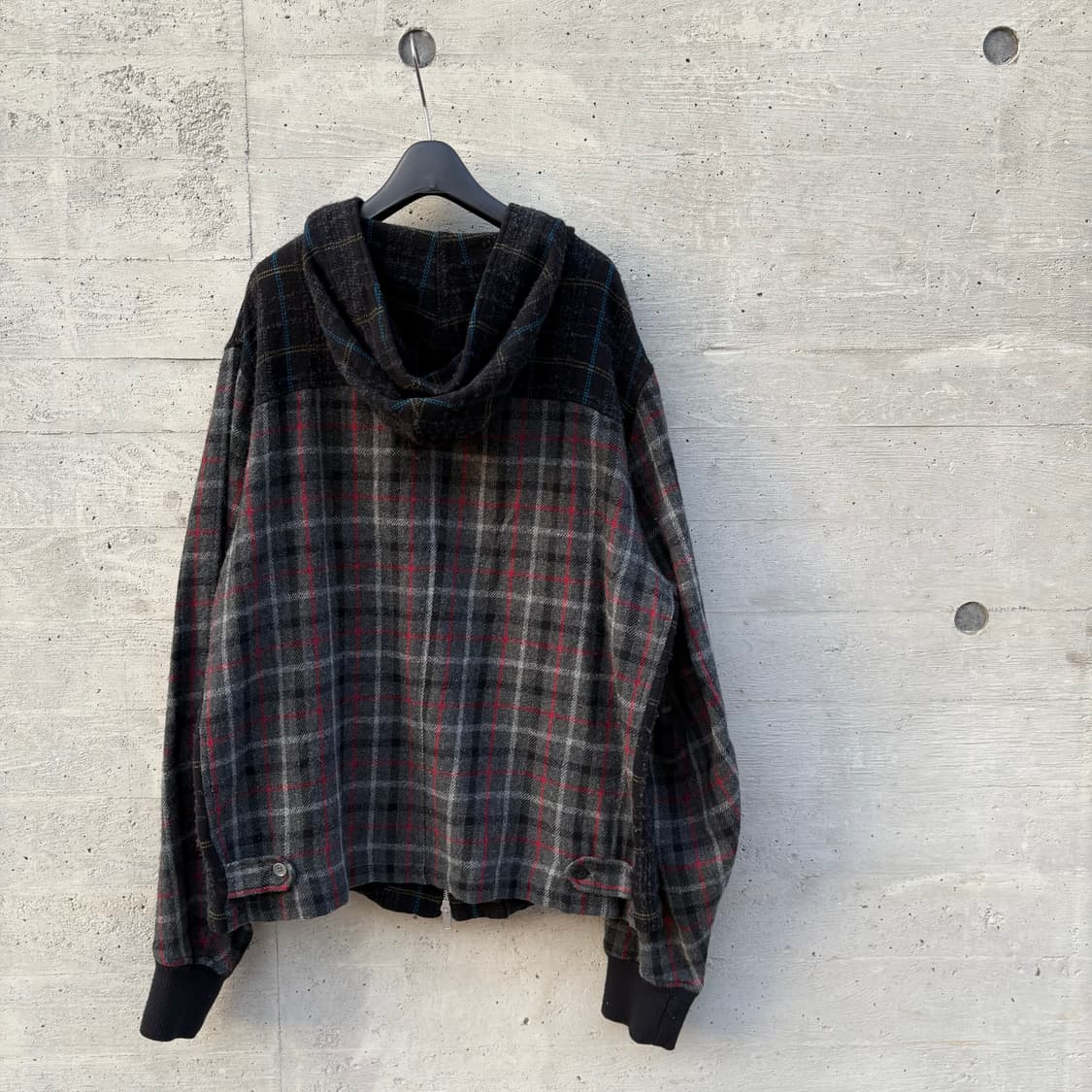 언더커버 블랙 울 체커 후드 자켓 상품이미지6