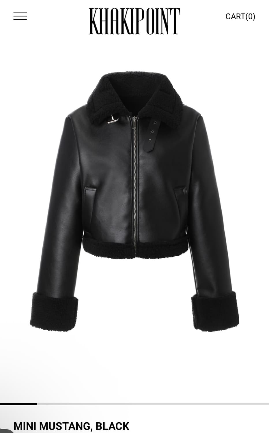 카키포인트 미니 무스탕 블랙 상품이미지1