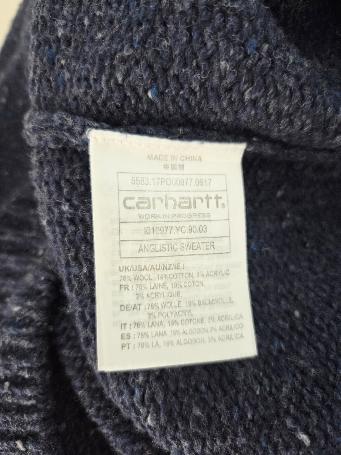 칼하트 WIP 앵글리스틱 스웨터 네이비 상품이미지8