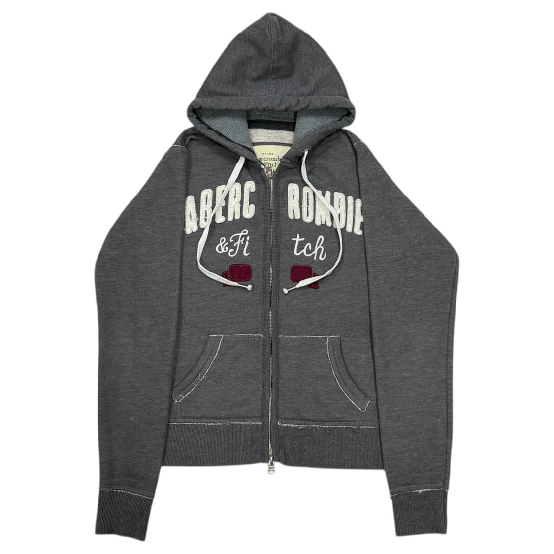 아베크롬비 데미지 디테일 Y2K 후드집업 자켓 그레이 S 상품이미지1