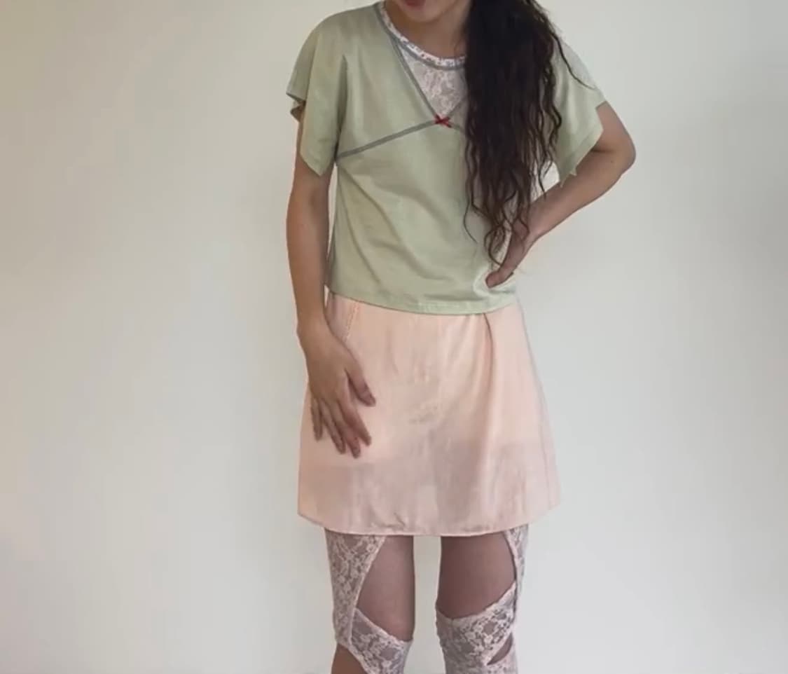 샵페어리 스티치 포인트 탑 민트 상품이미지1