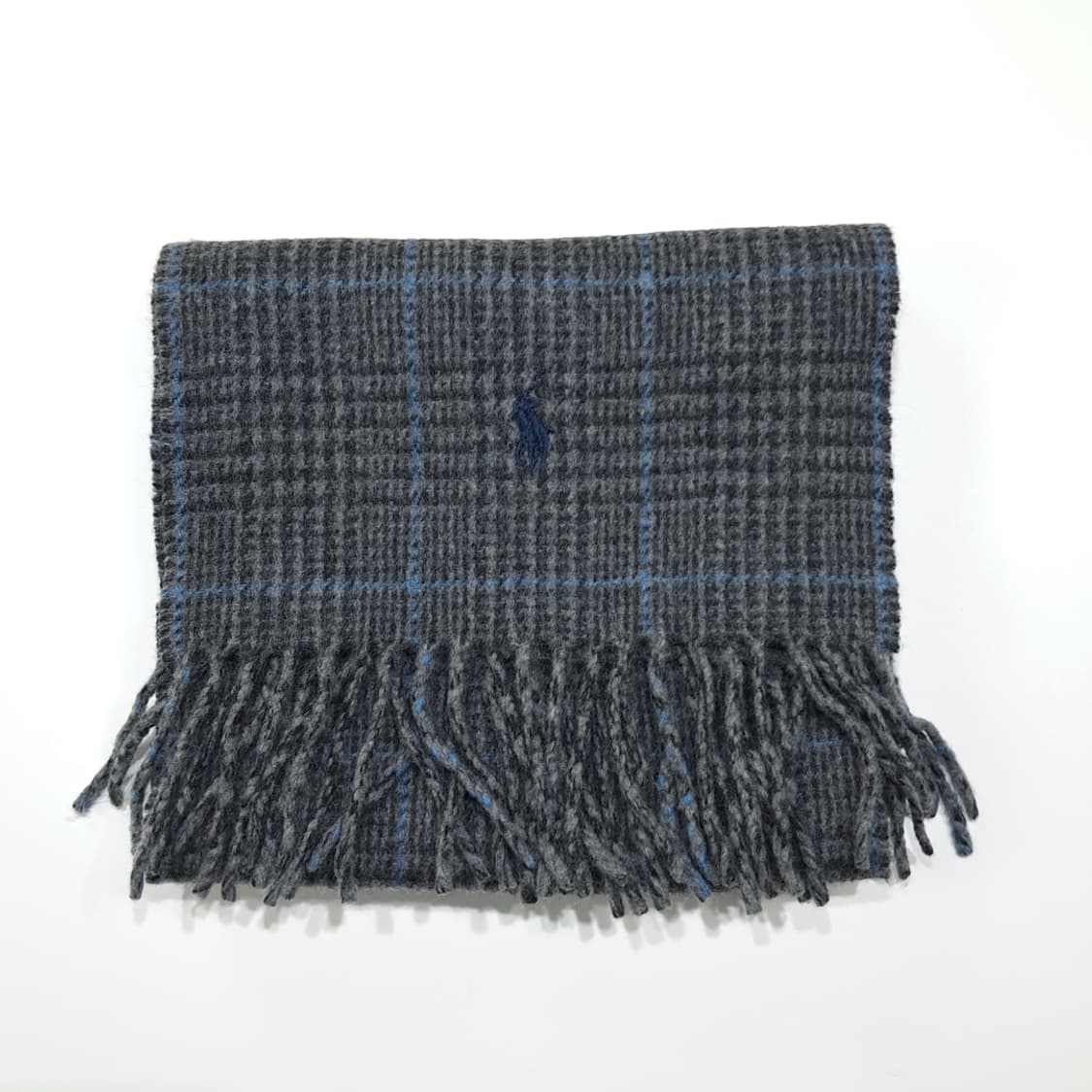 MX626 폴로 90s 이태리판 울 글렌체크 양면 그레이 머플러 목도리 상품이미지7