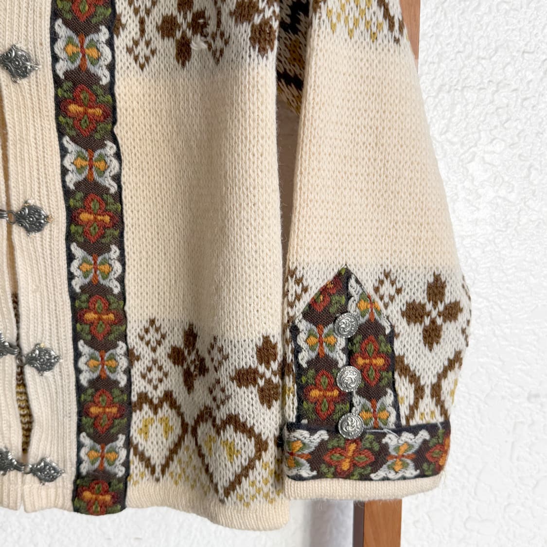 Norwegian Floral Wool Cardigan 상품이미지3