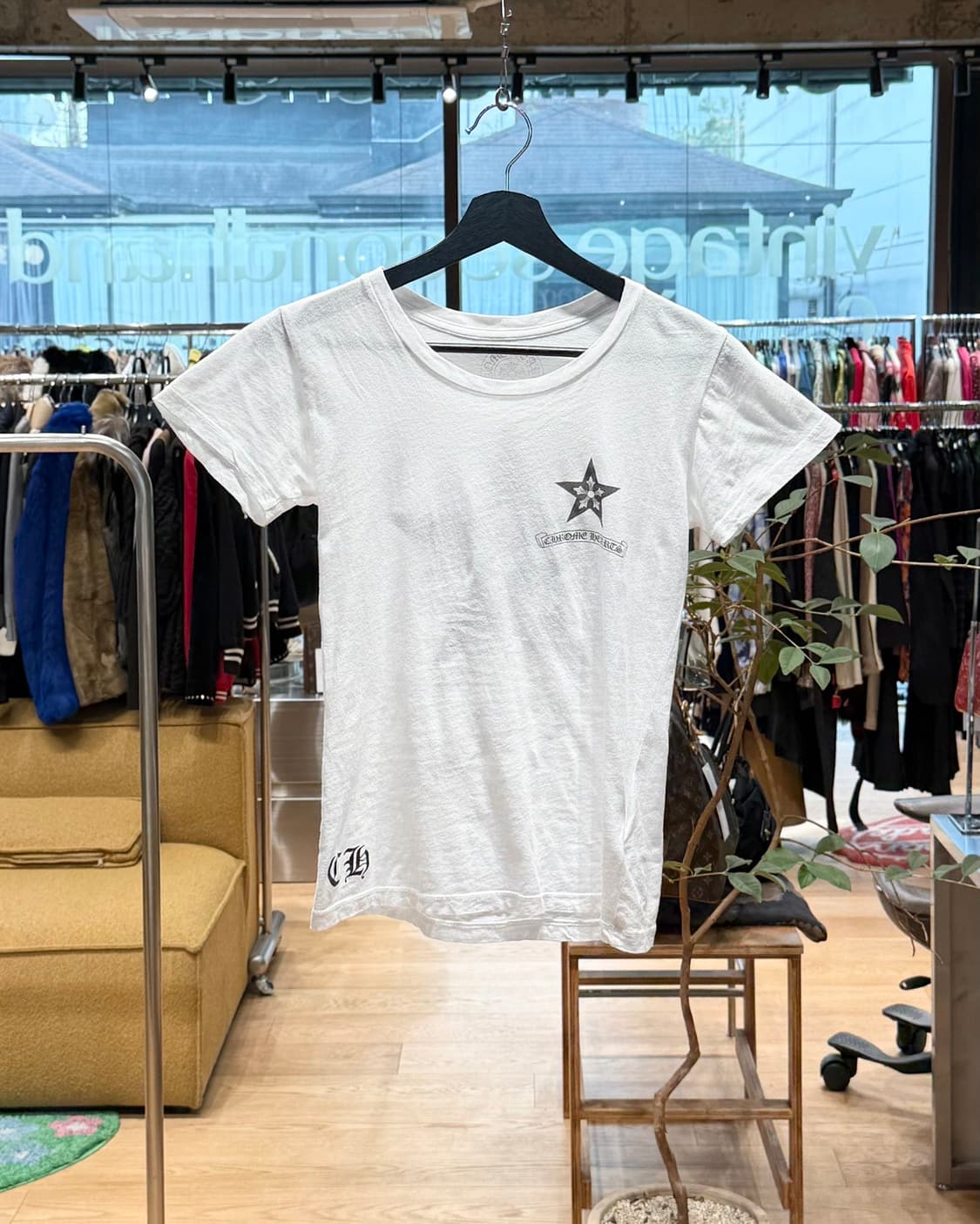 크롬하츠 화이트 스타포인트 로고 하프티  상품이미지1