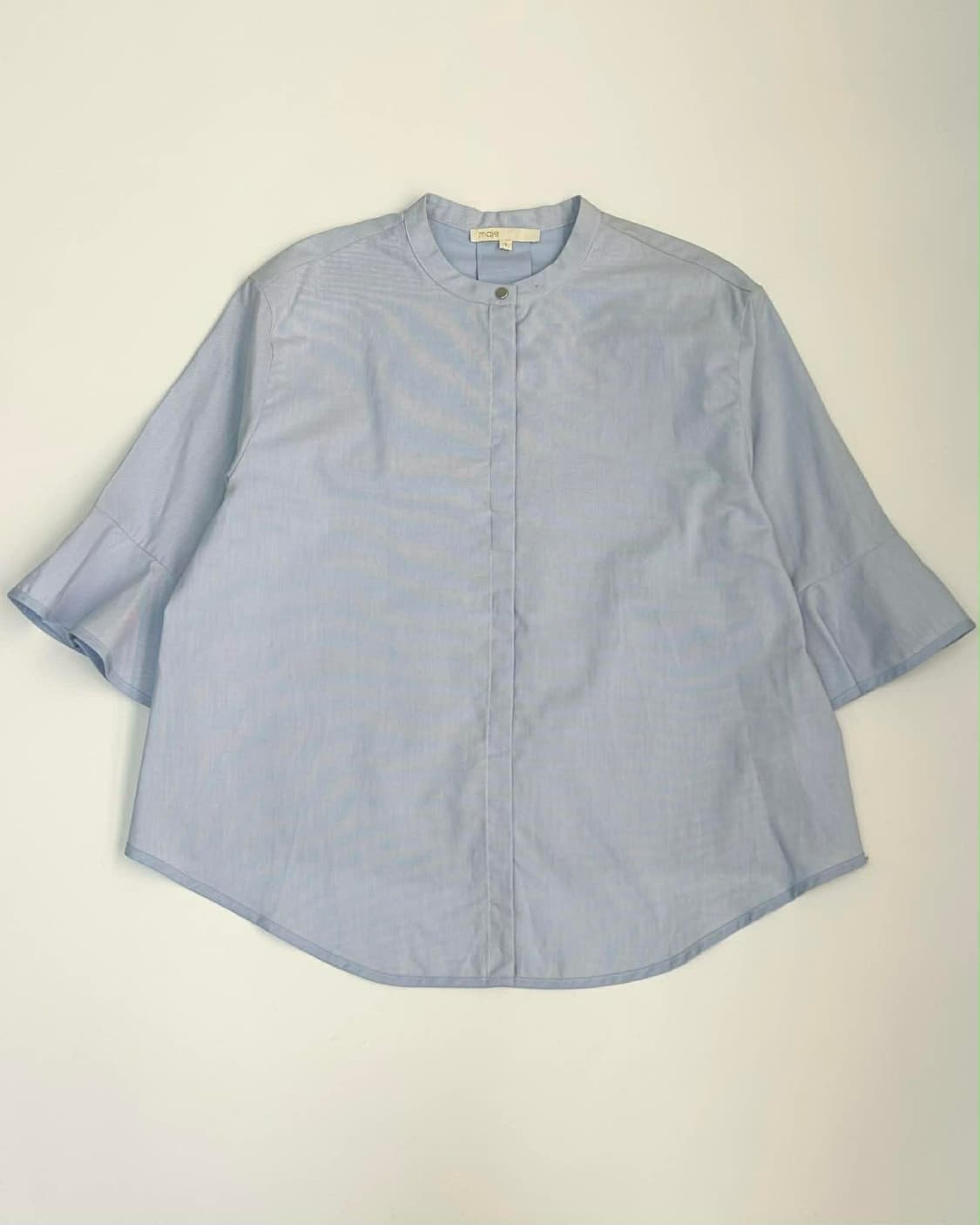 [1] Maje 마쥬 차이나넥 밴드 칼라 프릴 셔츠 블라우스 상품이미지1