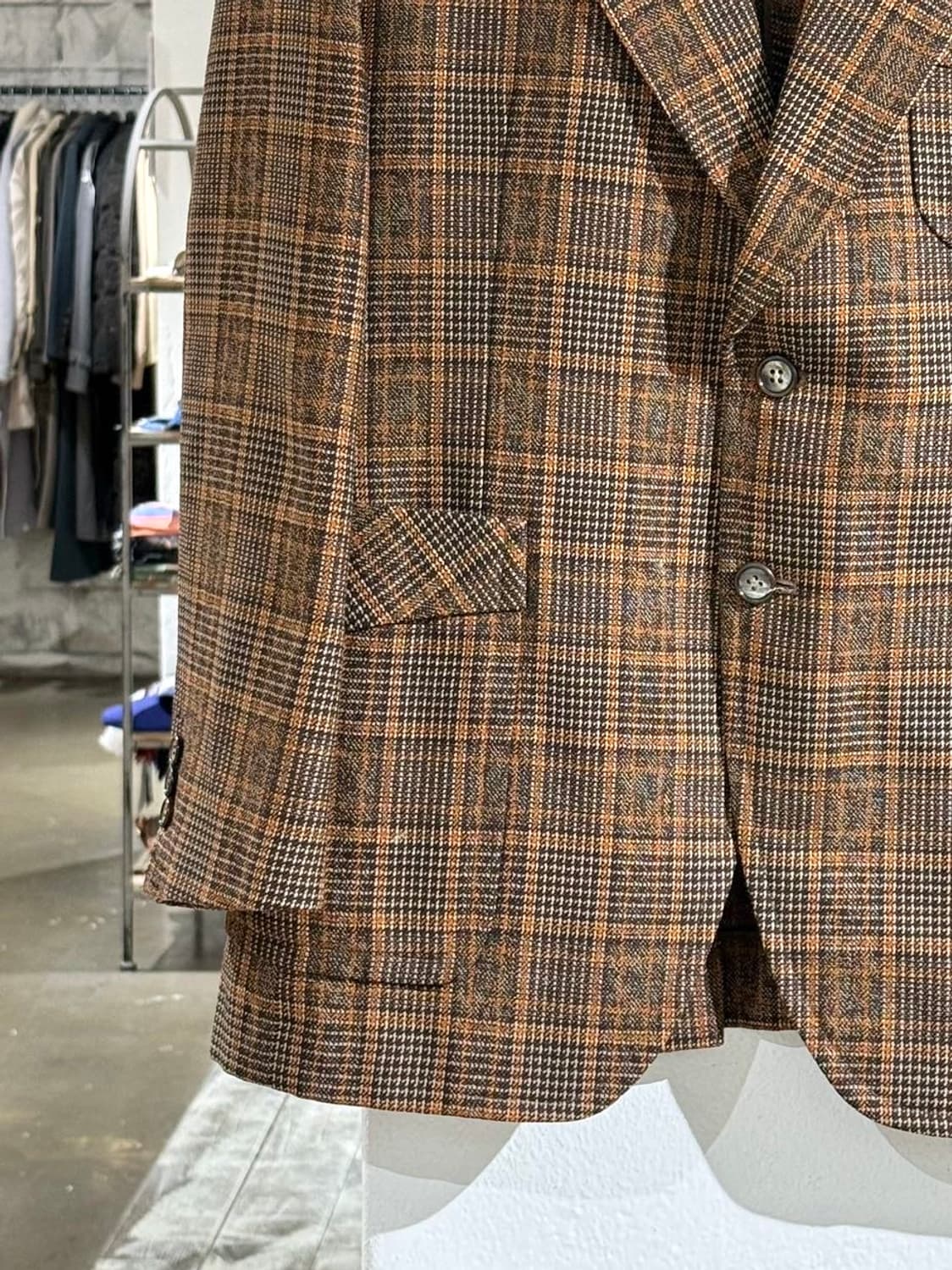 랑방 브라운 체크 울 블레이저 자켓 상품이미지4