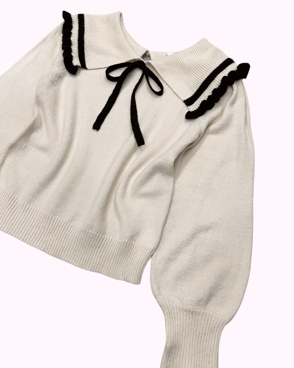 HEALTHY KAREN frill collar ribbon knit 상품이미지2