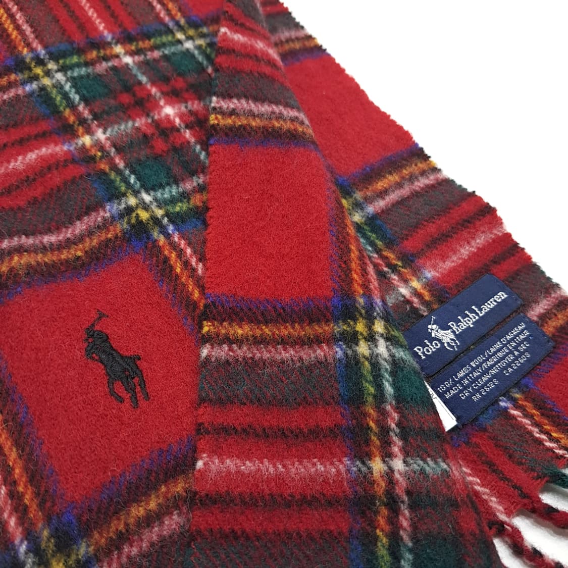 MX377 [Made in Italy] 폴로 램스울 로얄 레드 타탄 체 상품이미지5