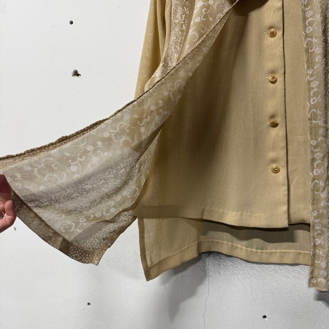 VTG 빈티지 뮤트톤 파에톤 플라워 패턴 레이어드 반팔 셔츠 상품이미지5