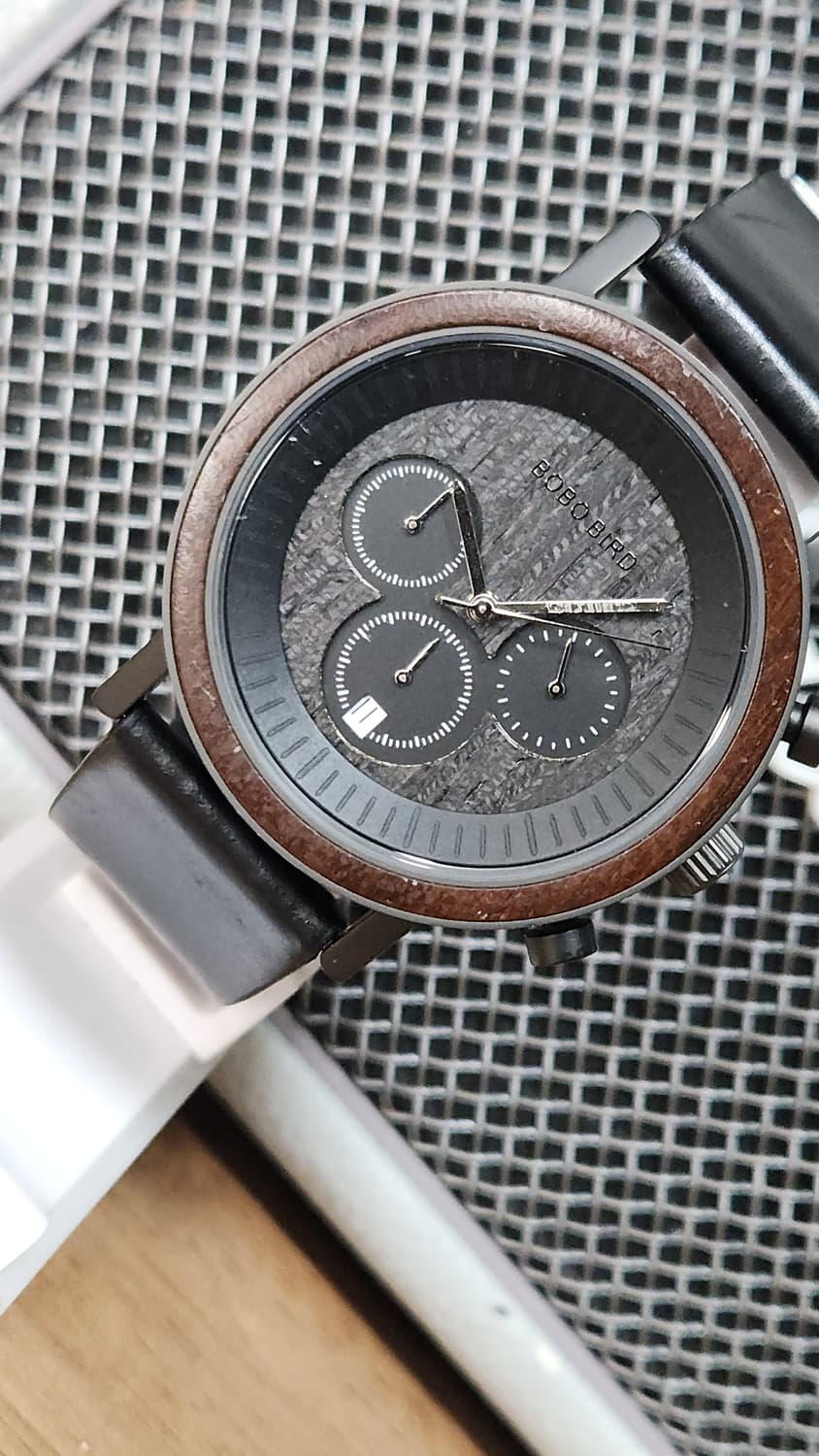 # 수제작 에보니나무 우드 핸드메이드 크로노시계 급처 상품이미지2