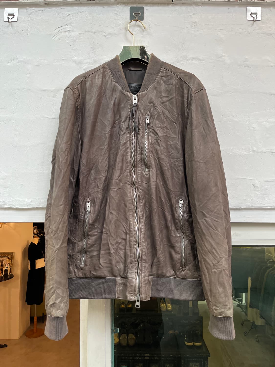 AllSaints leather bomber 올세인츠 양가죽 봄버자켓 L 상품이미지1