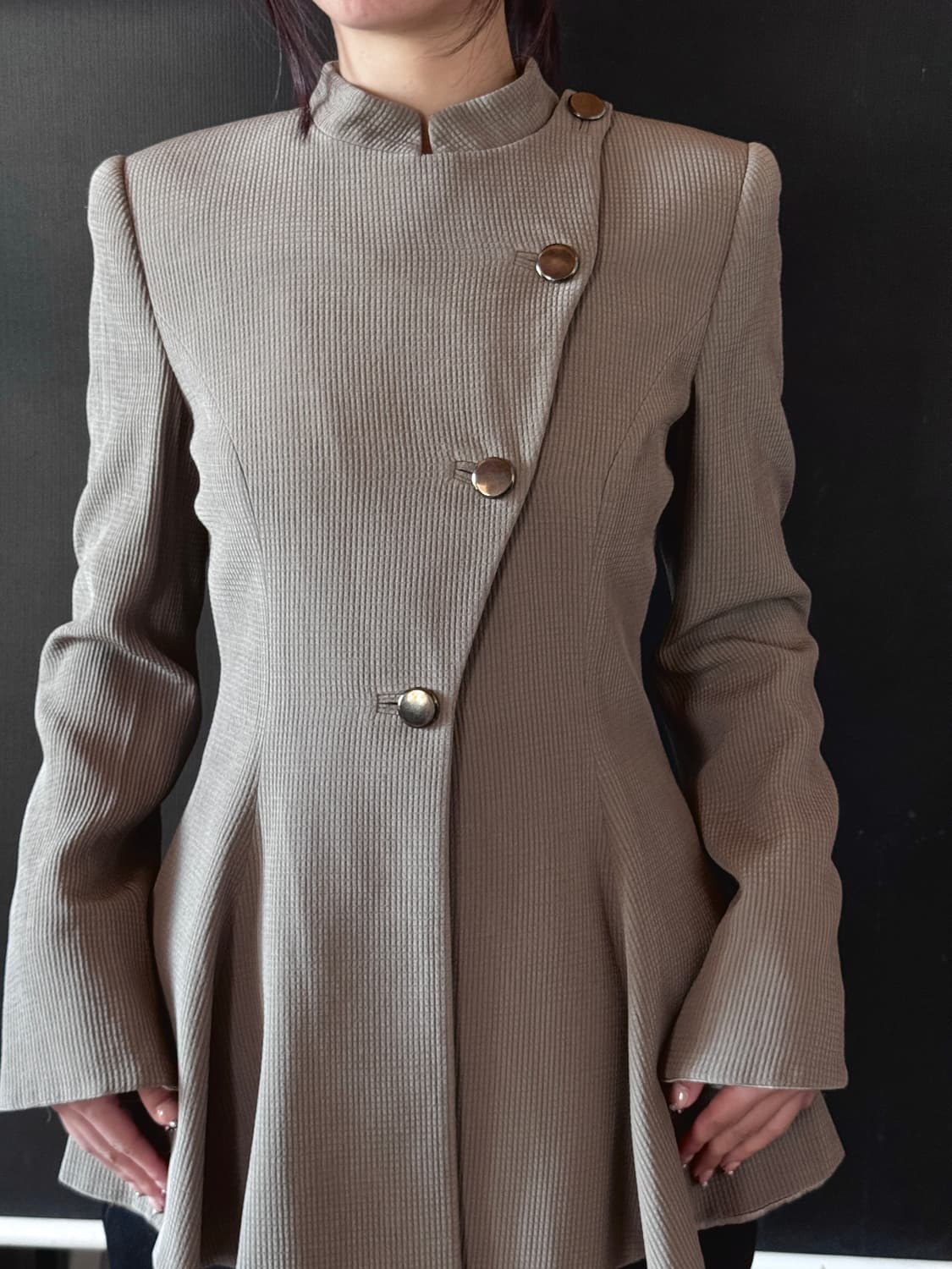 (아카이브)90s 조르지오 아르마니 비대칭 자켓 울 실크 아트피스 상품이미지4