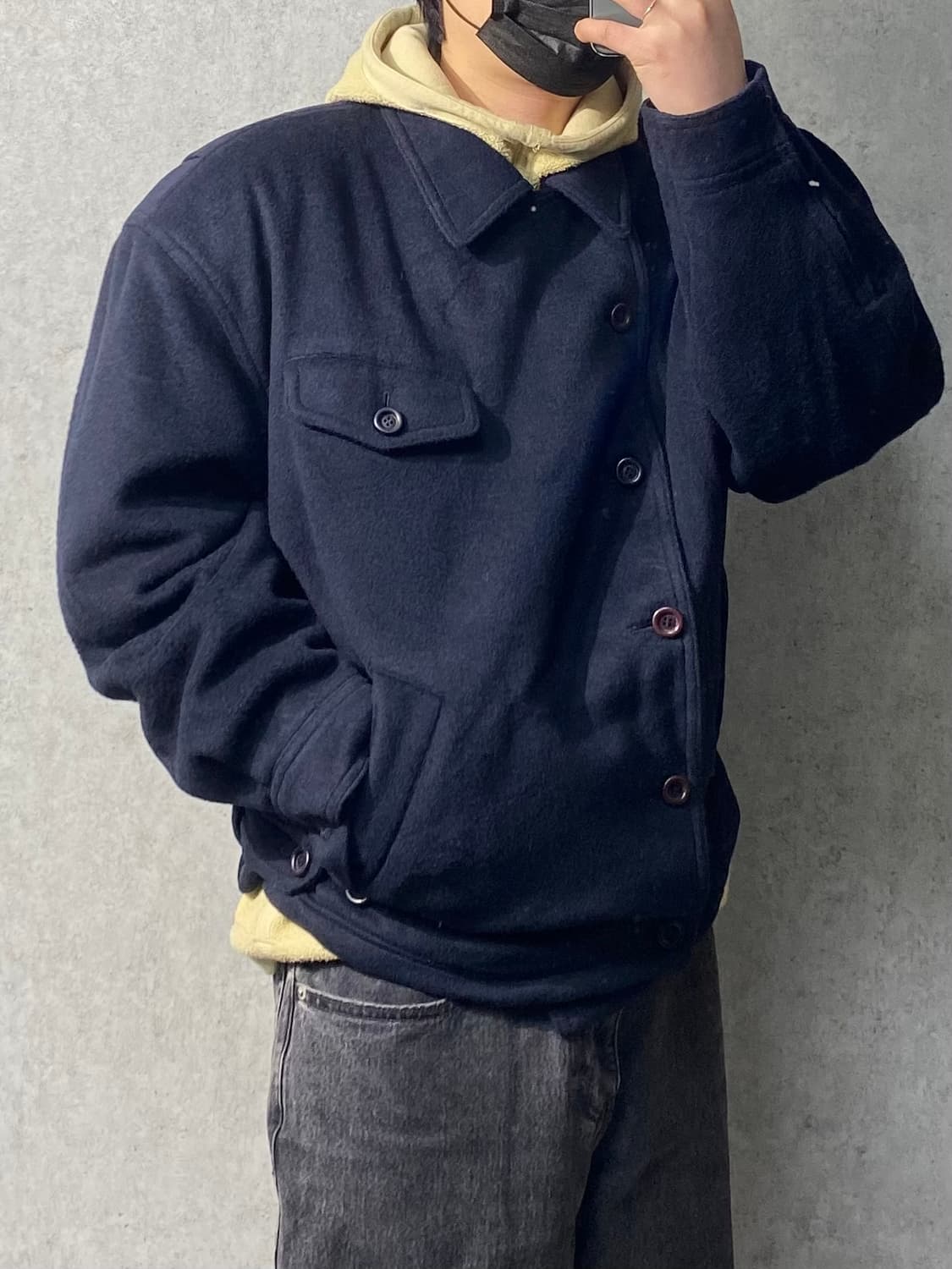 [M] 80s Fransoise Homme 아카이브 네이비 울 자켓 상품이미지10