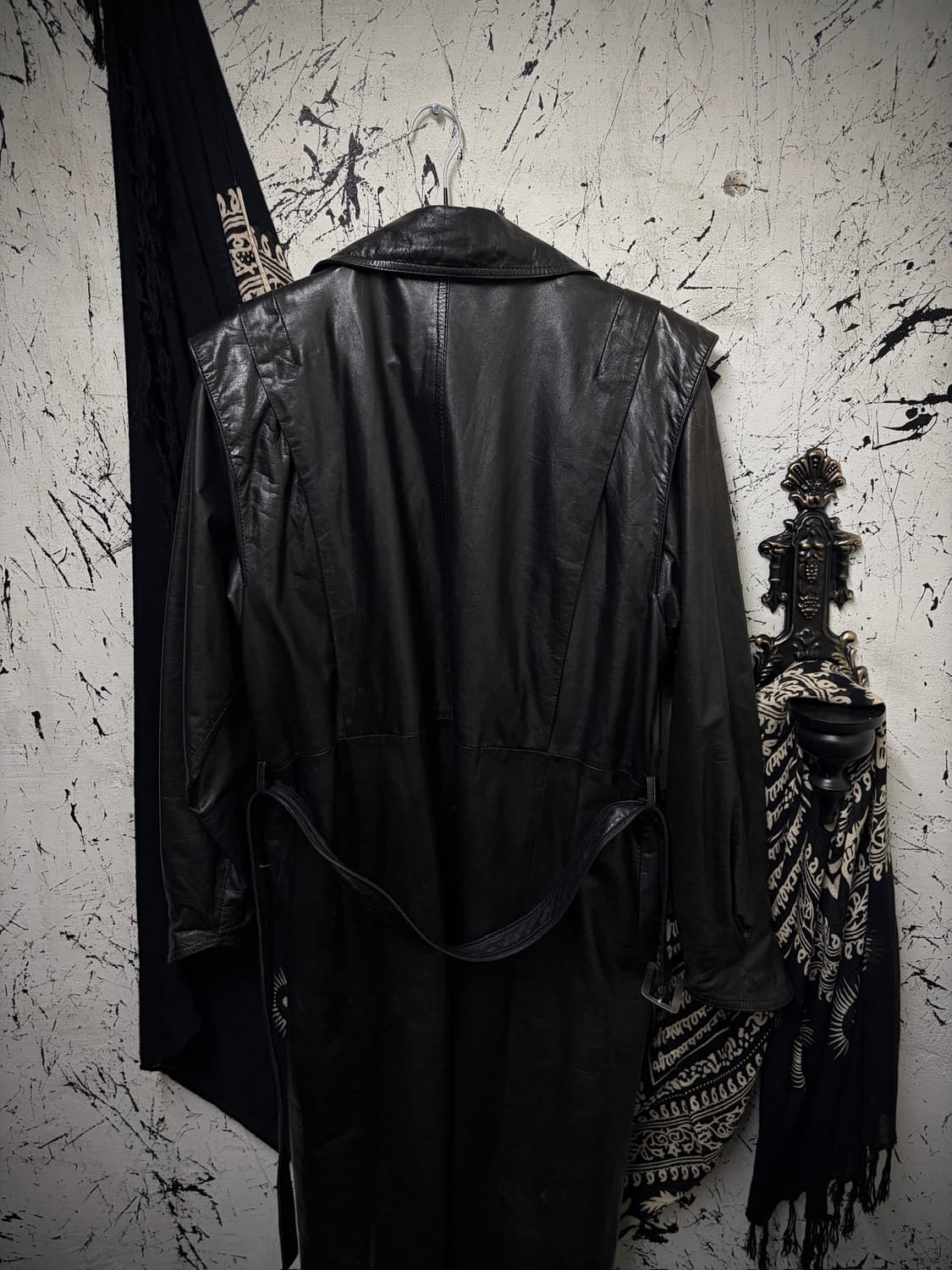 Black leather coat 상품이미지2
